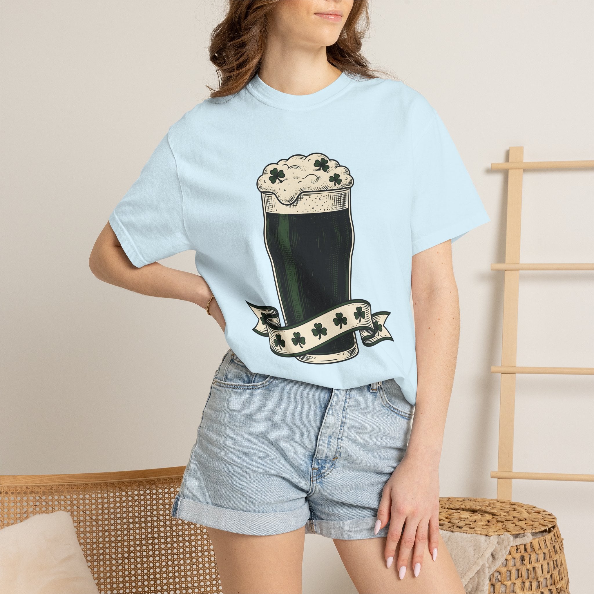 Beer Stein Shirt St Patrick's Day Brew Gift Women Antique Tee Mug T-Shirt Irish Fan Vintage Tshirt Brewery Graphic Cartoon Lucky Clover