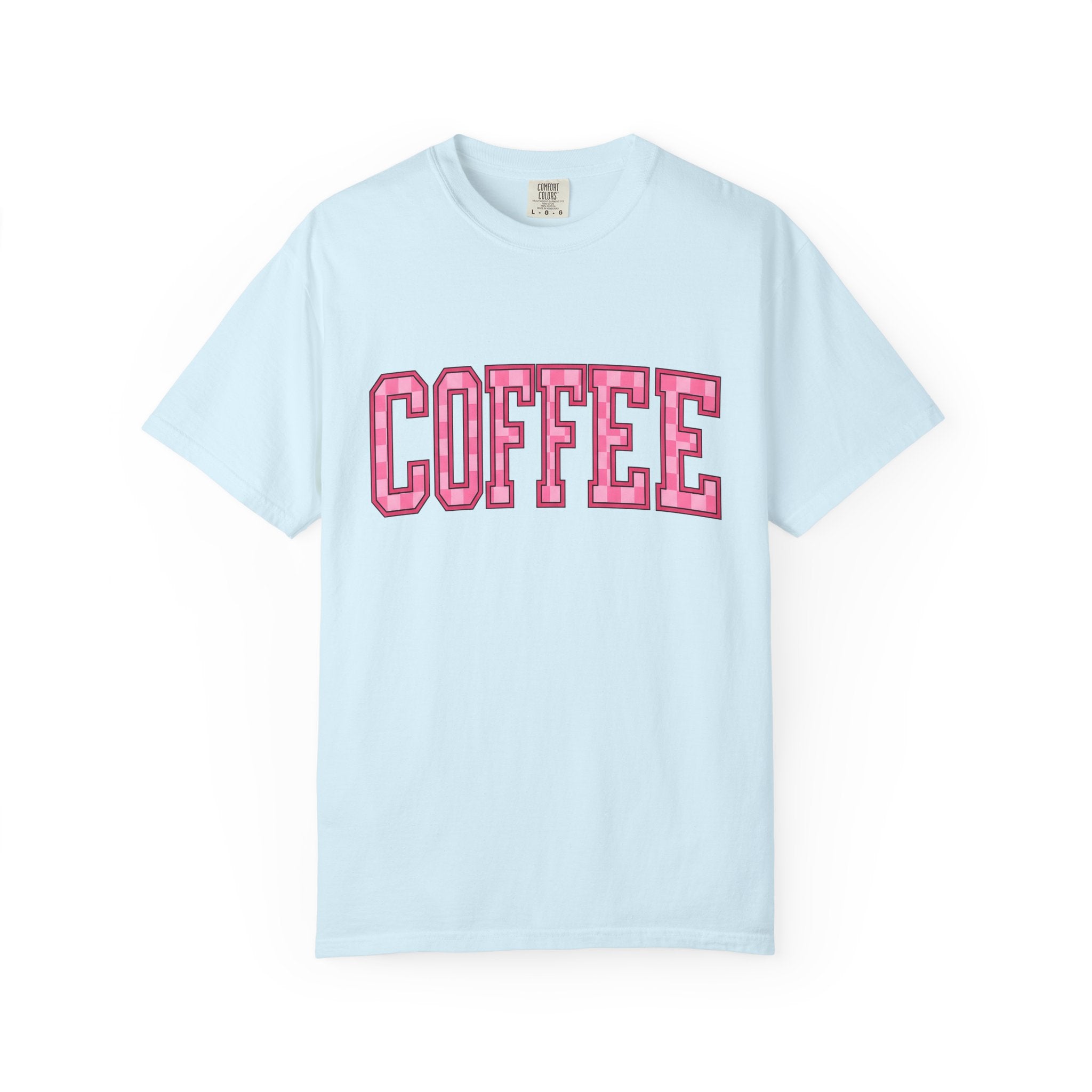Block Letters Shirt Coffee Teacher Gift Women Bold Tee Typography T-Shirt Coffee Fan Brilliant Tshirt Educator Graphic Retro Checkered