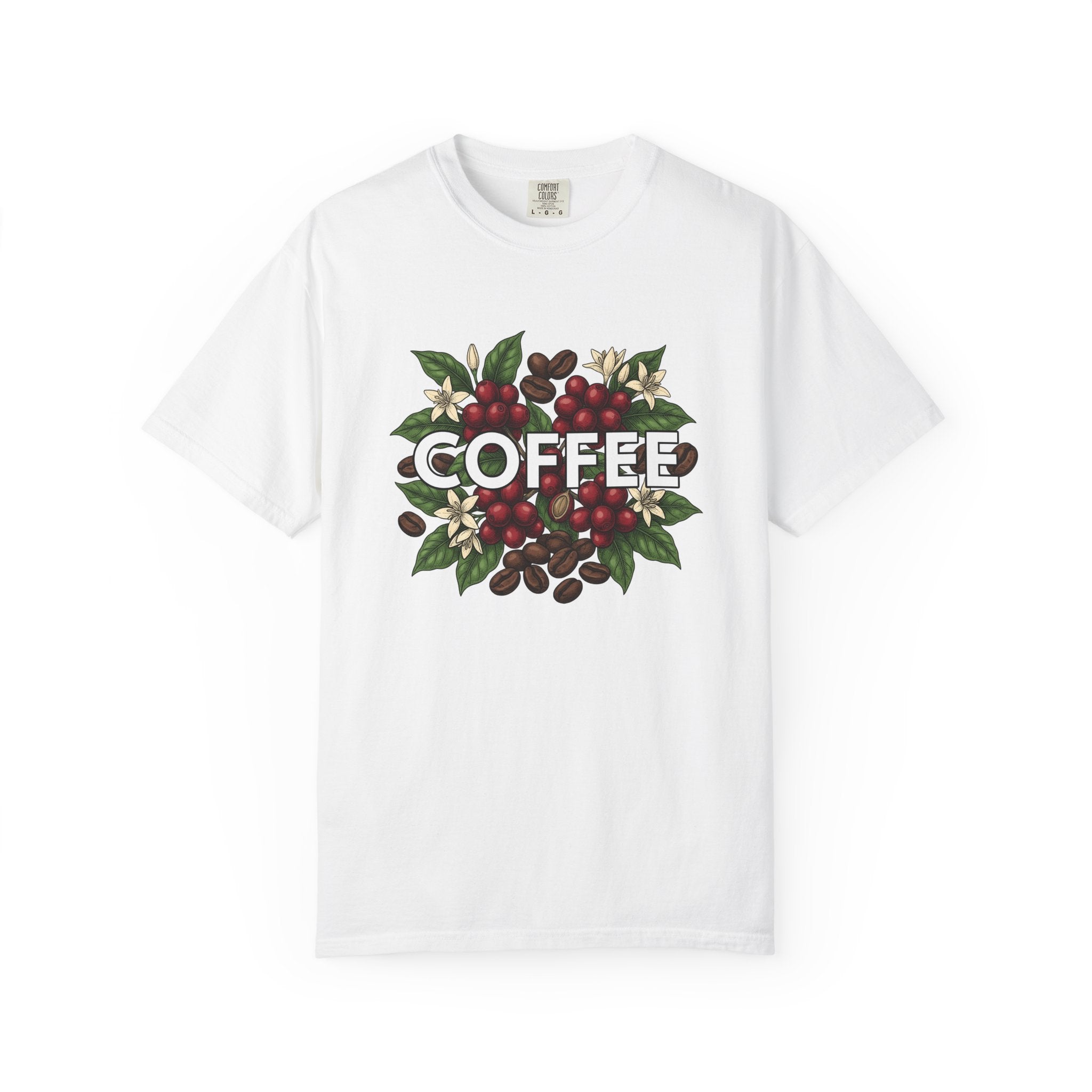 Coffee Plant Shirt Cottagecore Coffee Gift Women Botanical Tee Coffee T-Shirt Cottage Fan Illustrative Tshirt Coffee Design Vintage Flowers