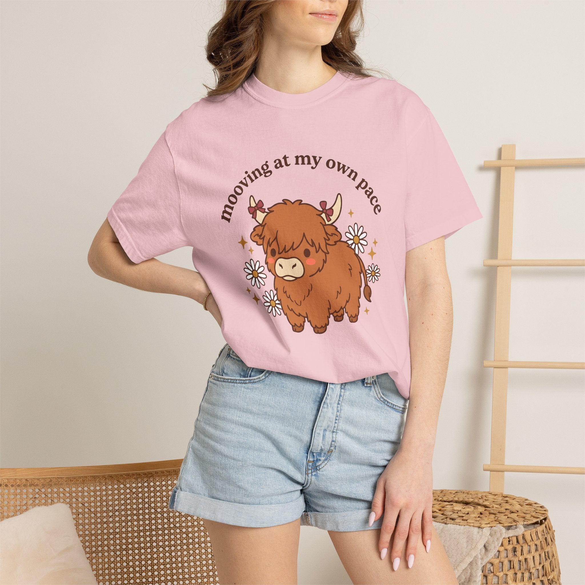 Highland Cattle Shirt Funny Pet Gift Women Cute Tee Cow T-Shirt Humor Fan Cartoon Tshirt Animal Graphic Comic Wildflowers Tshirt