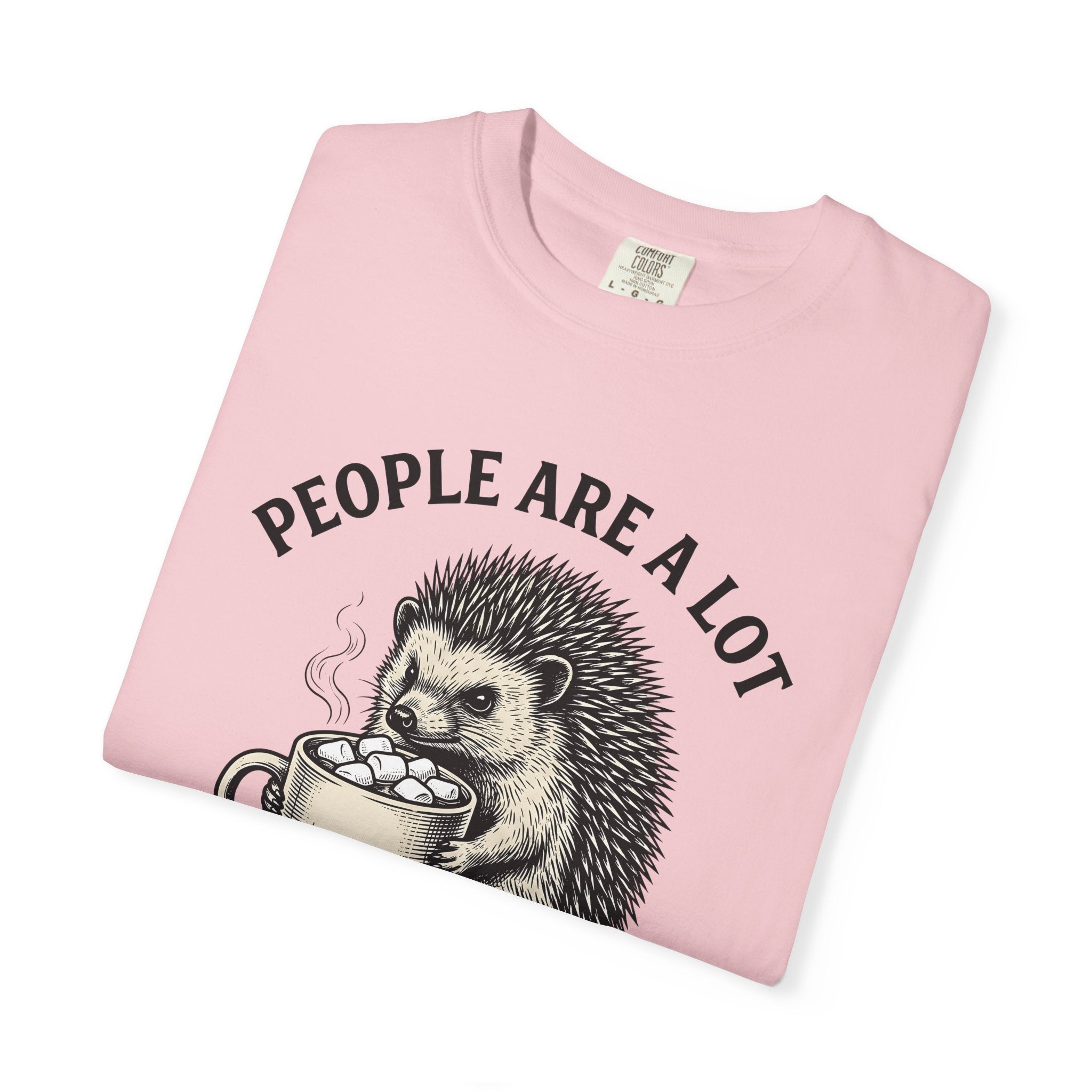 Hedgehog Mug Shirt Drinks Animal Gift Women Hand Drawn Tee Porcelain T-Shirt Beverage Fan Ceramic Tshirt Wildlife Graphic Vintage