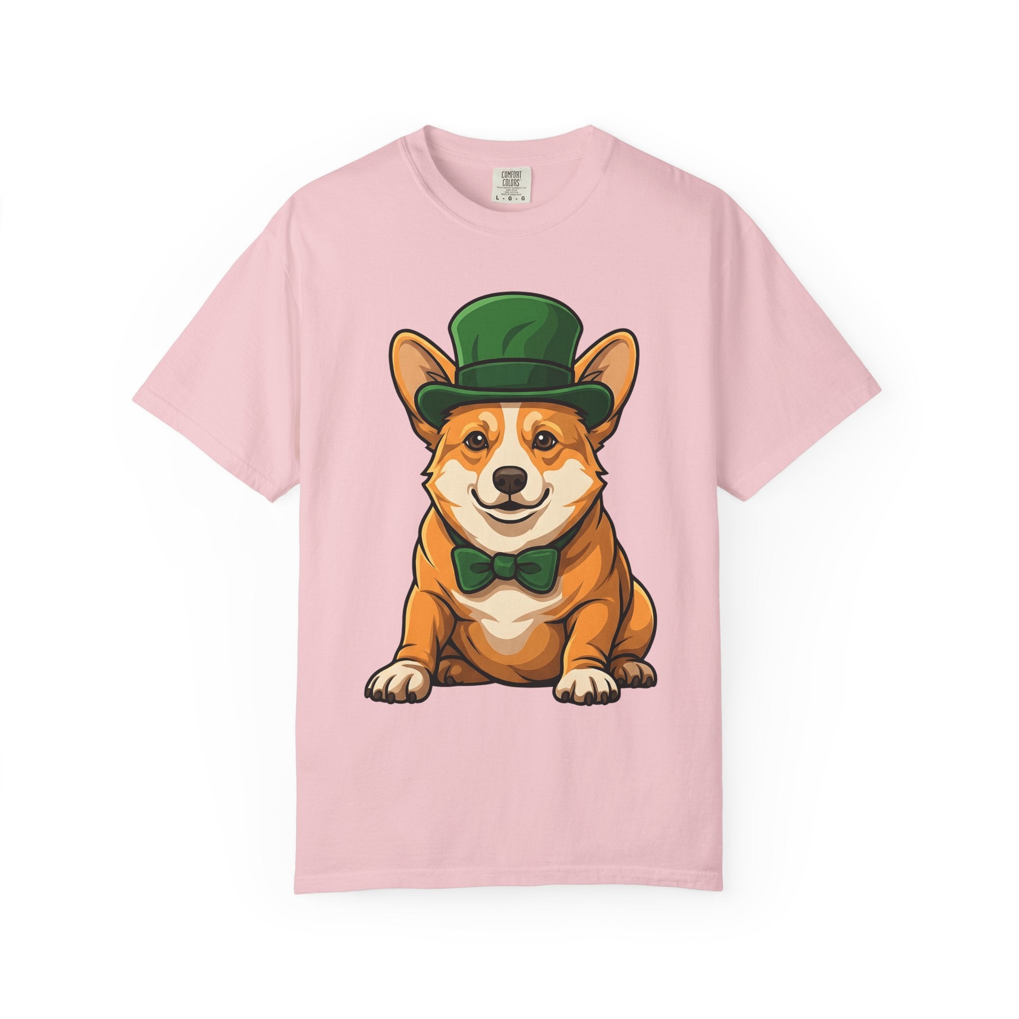 Corgi Pet Shirt St Patricks Day Animal Gift Women Illustration Tee Dog T-Shirt Shamrock Fan Cartoon Tshirt Pet Graphic Hand Drawn Fedora