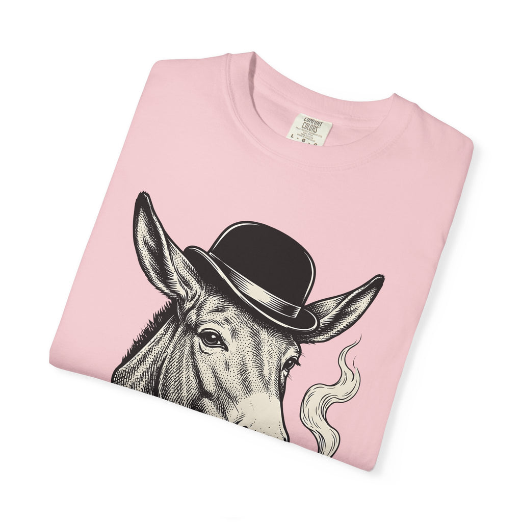 Donkey Hat Shirt Animal Humor Gift Women Vintage Tee Burro T-Shirt Pet Fan Retro Tshirt Funny Graphic Hand Drawn Cigar Tshirt