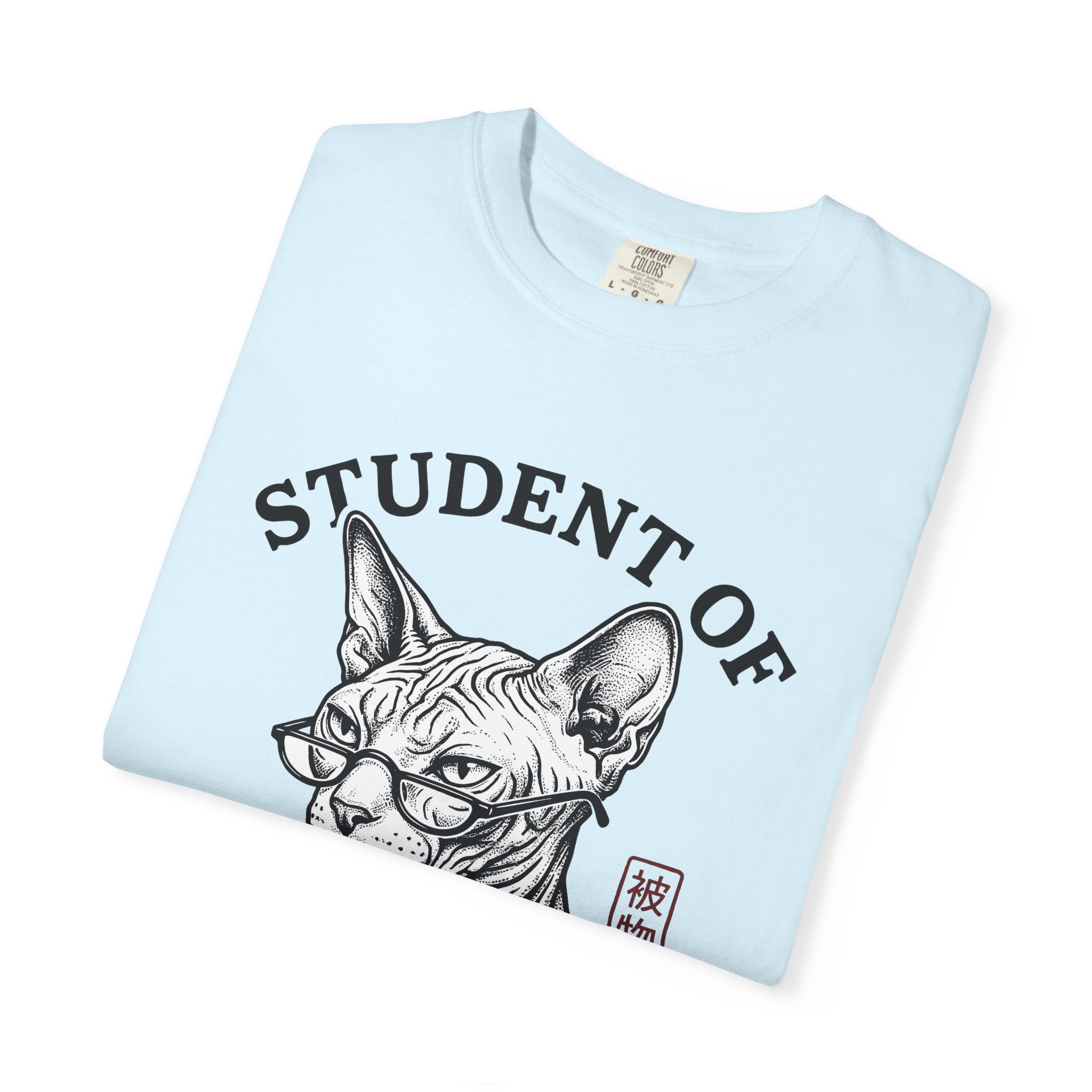 Hairless Cat Shirt Cat Jokes Gift Women Sketch Tee Sphynx T-Shirt Cat Fan Drawing Graphic Retro Eyeglasses Tshirt