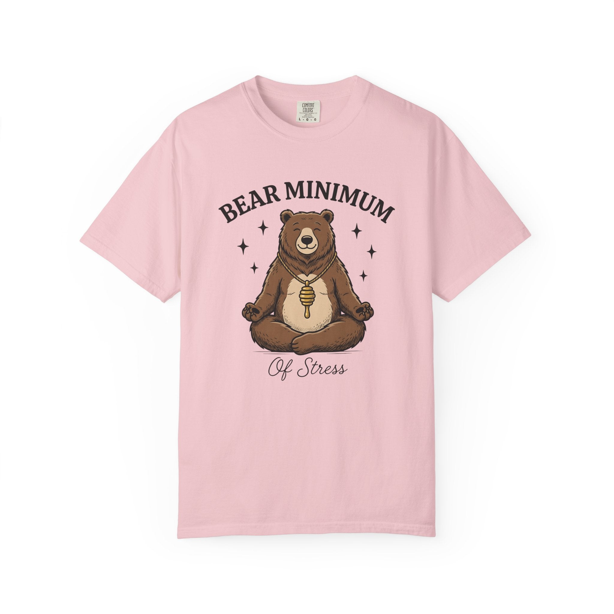 Calm Bear Shirt Yoga Fauna Gift Women Graphic Tee Bear T-Shirt Yoga Enthusiast Illustration Tshirt Wildlife Graphic Line Art Honey Grid