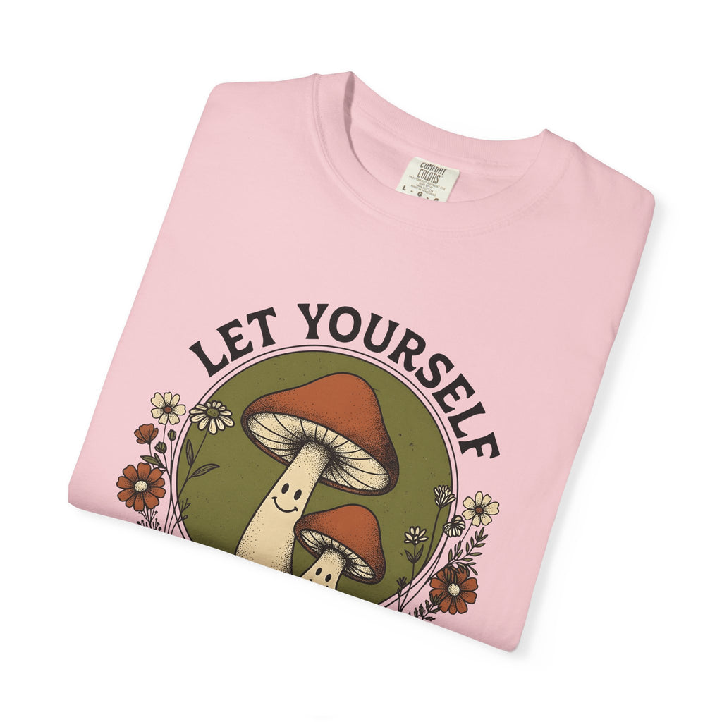 Joyful Fungi Shirt Cute Flora Gift Women Sketch Tee Mushroom T-Shirt Adorable Fan Illustration Design Nostalgic Garden Blooms Tshirt