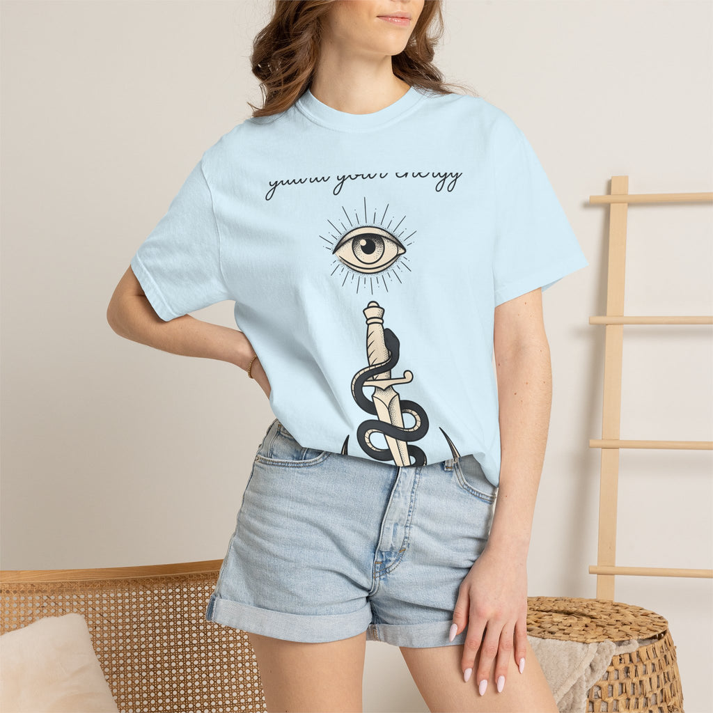 Knife Serpent Moon Shirt Boho Chic Occult Gift Women Traditional Tee Snake T-Shirt Bohemian Fan Classic Tshirt Mystical Graphic Clean