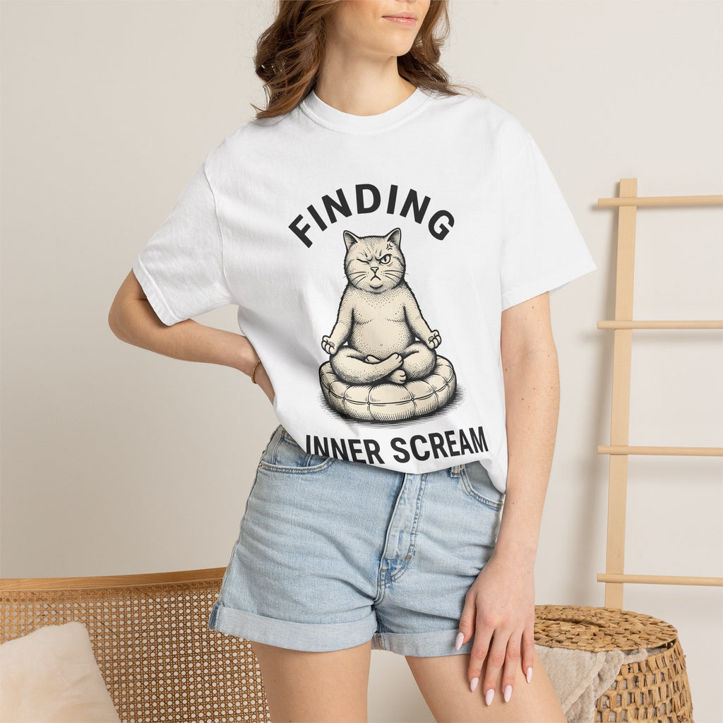 Zen Cat Shirt Cat Fitness Gift Women Retro Tee Kitty T-Shirt Cat Fan Vintage Tshirt Workout Graphic Sketch Pillow Tshirt