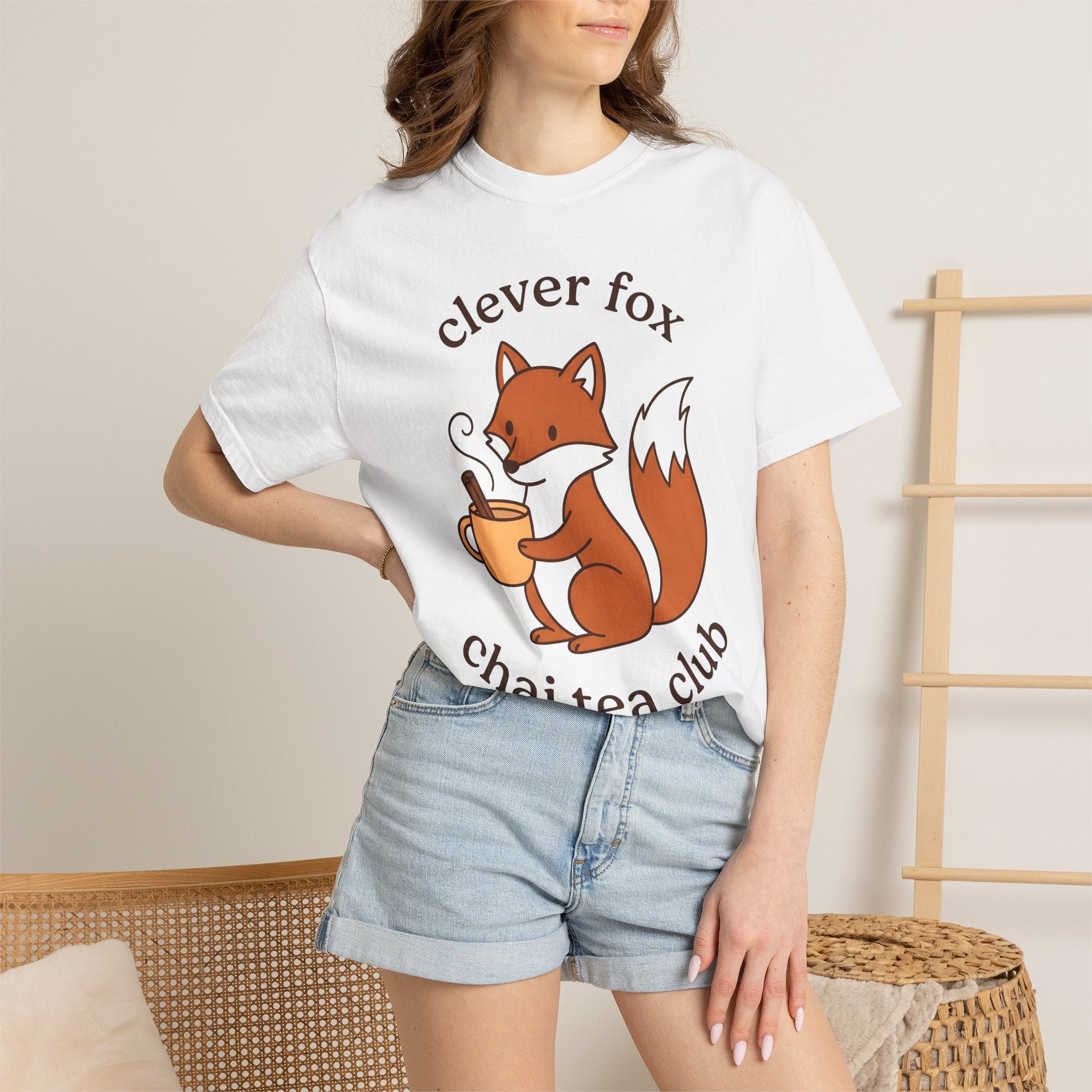Fox Tea Mug Shirt Coffee Critter Gift Women Kawaii Tee Mug T-Shirt Coffee Fan Animal Graphic Tshirt Sleek Cinnamon Tshirt