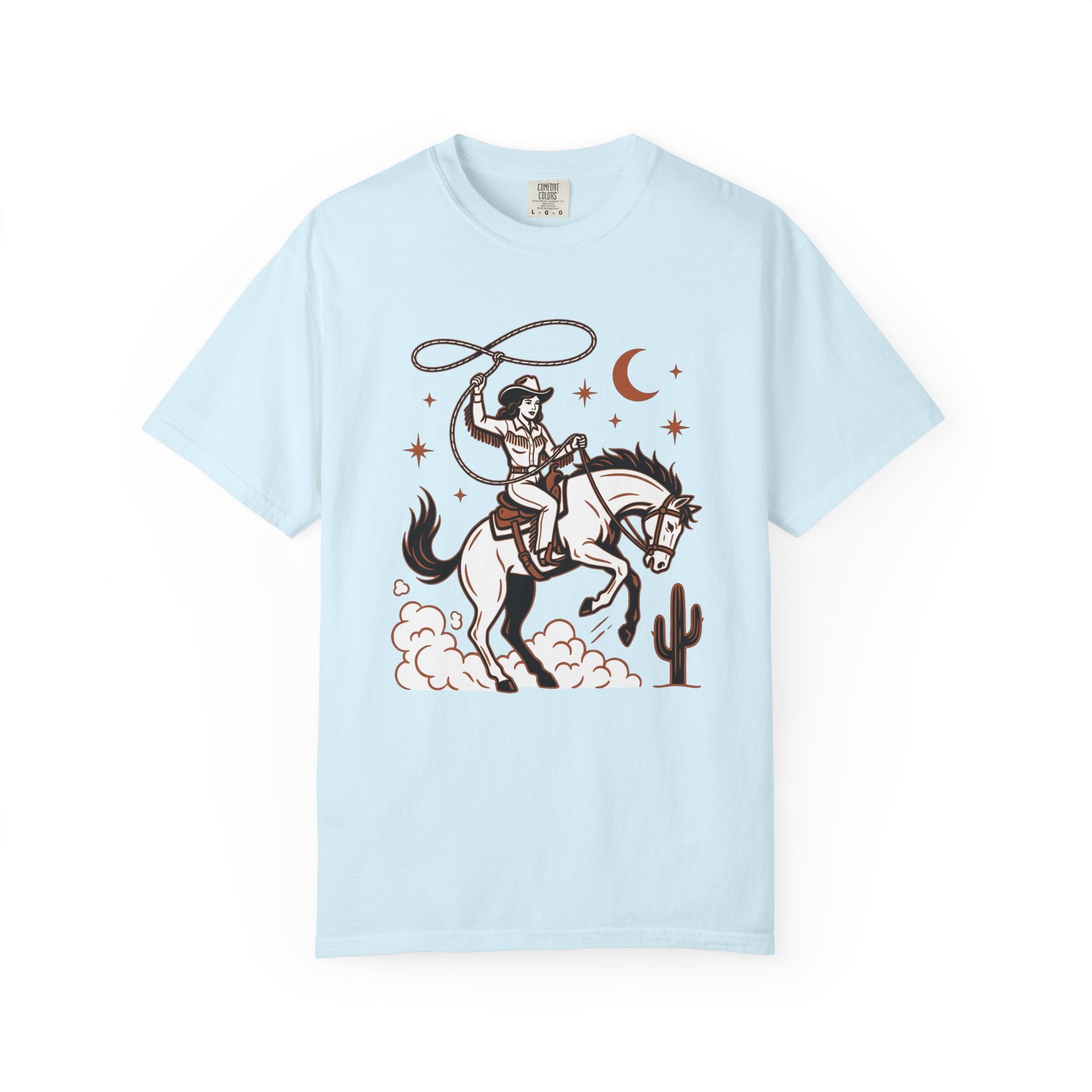 Cowgirl Horse Shirt Cowgirl Horseback Gift Women Country Tee Cowgirl T-Shirt Cowgirl Fan Western Tshirt Riding Graphic Rustic Rope Circle