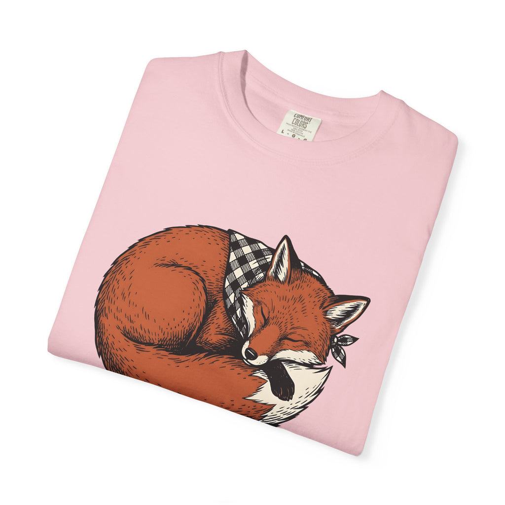 Resting Fox Shirt Fox Nature Gift Women Line Art Tee Fox T-Shirt Fox Fan Minimalist Tshirt Wildlife Graphic Cartoon Kerchief Tshirt