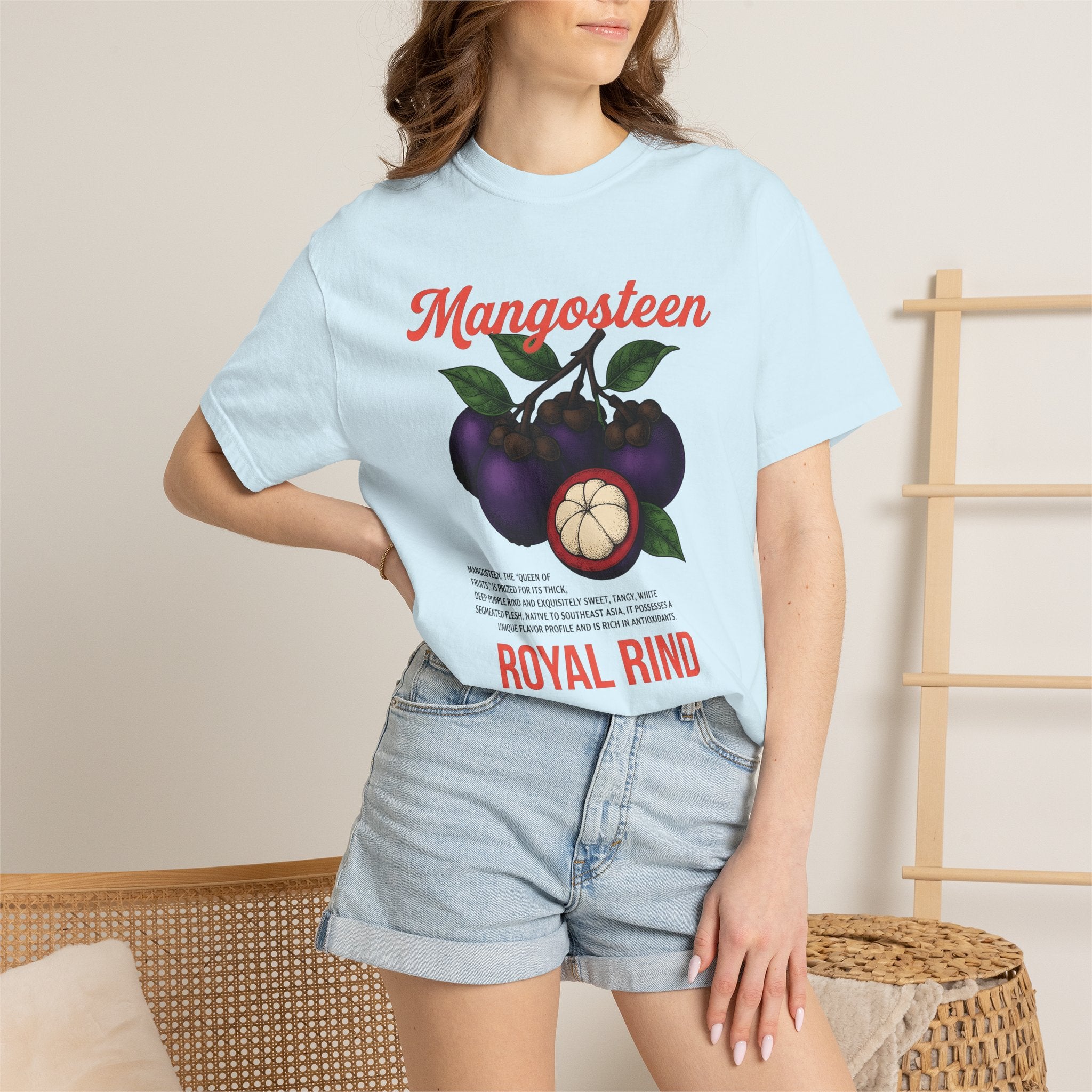 Mangosteen Fruit Shirt Fruit Kitchen Gift Women Hand Drawn Tee Mangosteen T-Shirt Fruit Fan Hand Drawn Tshirt Cooking Graphic Watercolor