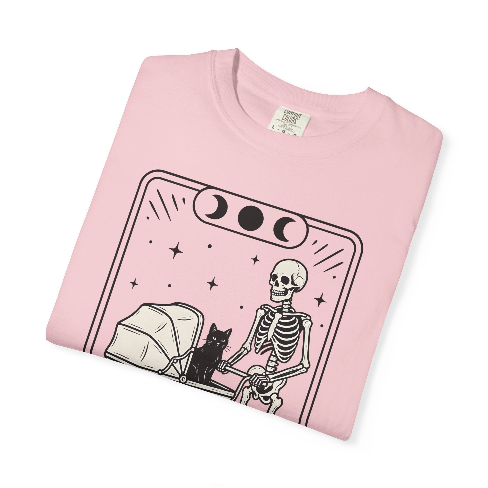 Skeleton Kitten Tarot Shirt Cat Gift Women Eerie Tee Occult T-Shirt Cat Fan Spiritual Tshirt Mystic Graphic Old School Rose Flower Tshirt