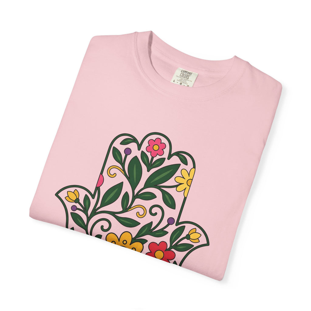 Floral Hamsa Shirt Valentine's Day Spiritual Gift Women Folk Art Tee Hamsa T-Shirt Valentine Fan Primitive Tshirt Mystical Graphic Boho