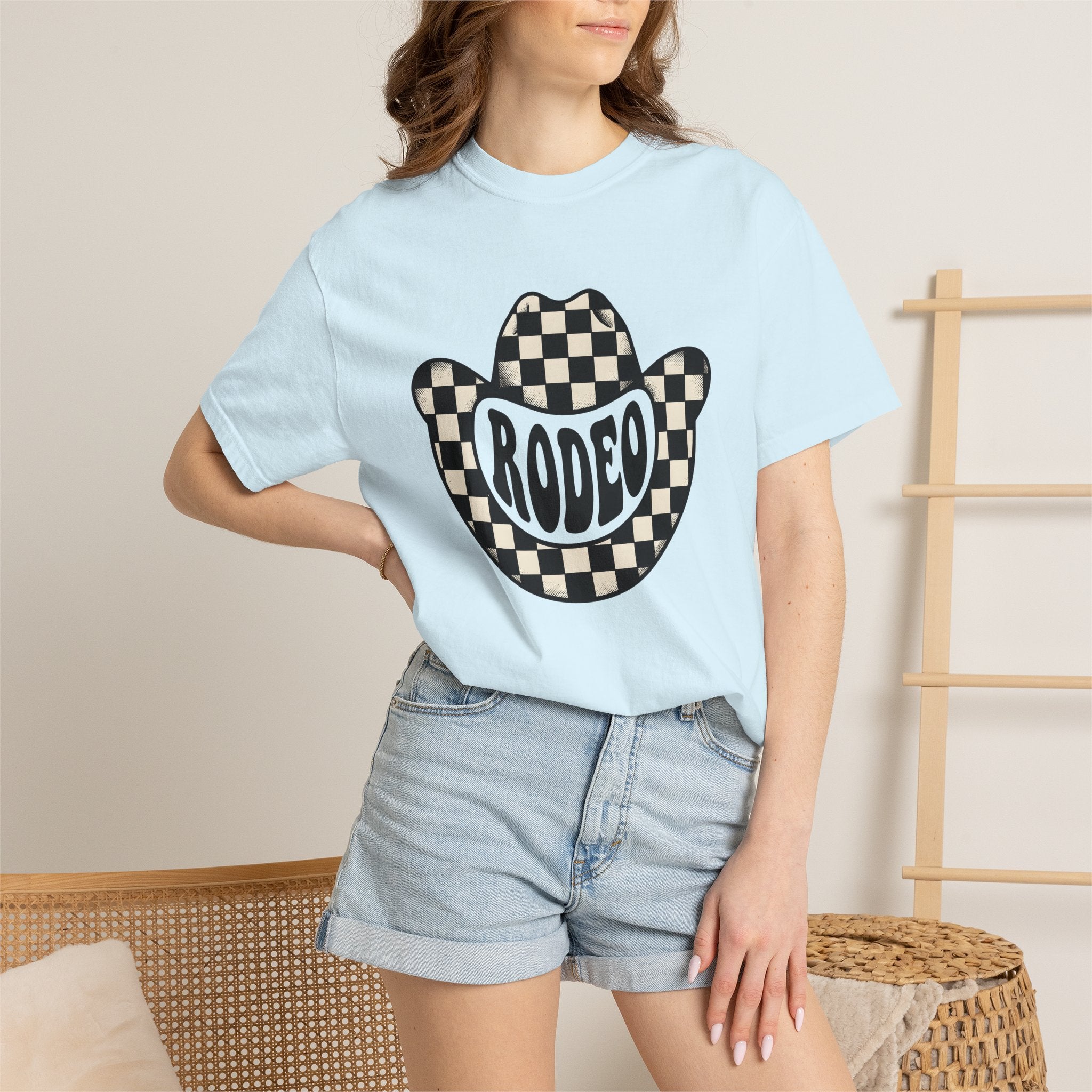 Plaid Cowboy Hat Shirt Cowgirl Ranch Gift Women Rustic Tee Cowboy Hat T-Shirt Rodeo Fan Country Tshirt Farm Graphic Classic Graphic Pattern
