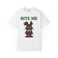 Chocolate Bunny Shirt Easter Humor Gift Women Cartoon Tee Easter Bunny T-Shirt Easter Fan Comic Tshirt Funny Graphic Vintage Bow Tie Tshirt
