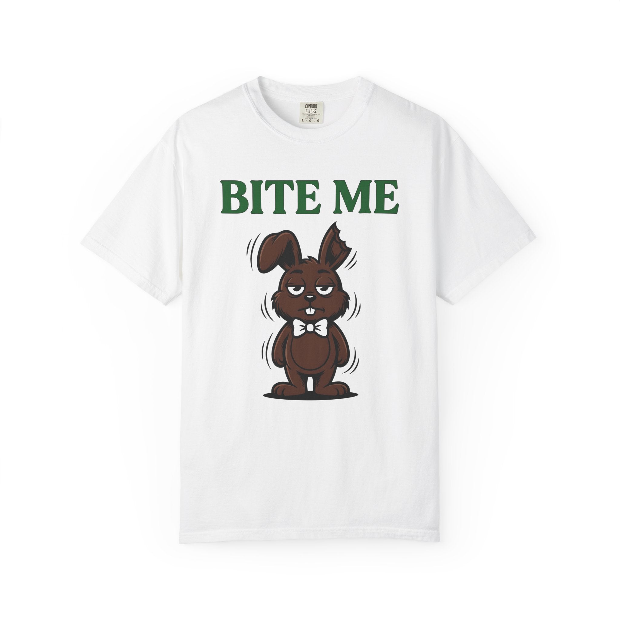 Chocolate Bunny Shirt Easter Humor Gift Women Cartoon Tee Easter Bunny T-Shirt Easter Fan Comic Tshirt Funny Graphic Vintage Bow Tie Tshirt