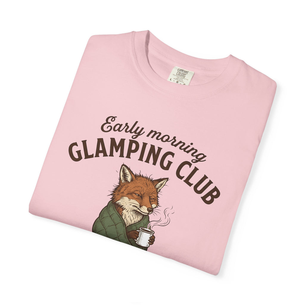 Fox Coffee Shirt Camping Animal Gift Women Hand Drawn Tee Coffee T-Shirt Camper Fan Illustrated Tshirt Wildlife Graphic Vintage Blanket