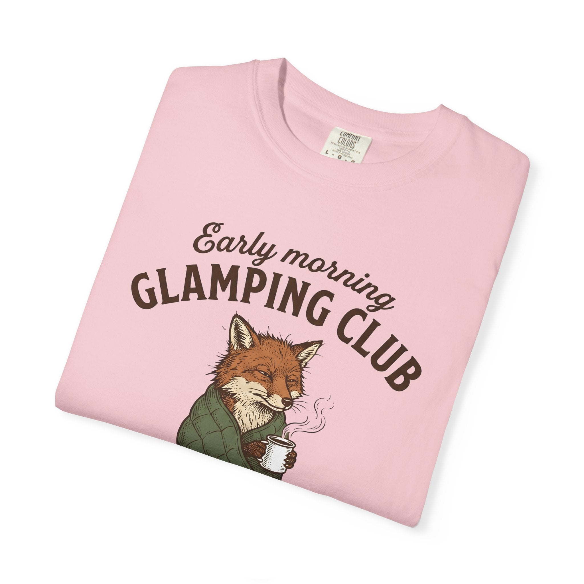 Fox Coffee Shirt Camping Animal Gift Women Hand Drawn Tee Coffee T-Shirt Camper Fan Illustrated Tshirt Wildlife Graphic Vintage Blanket