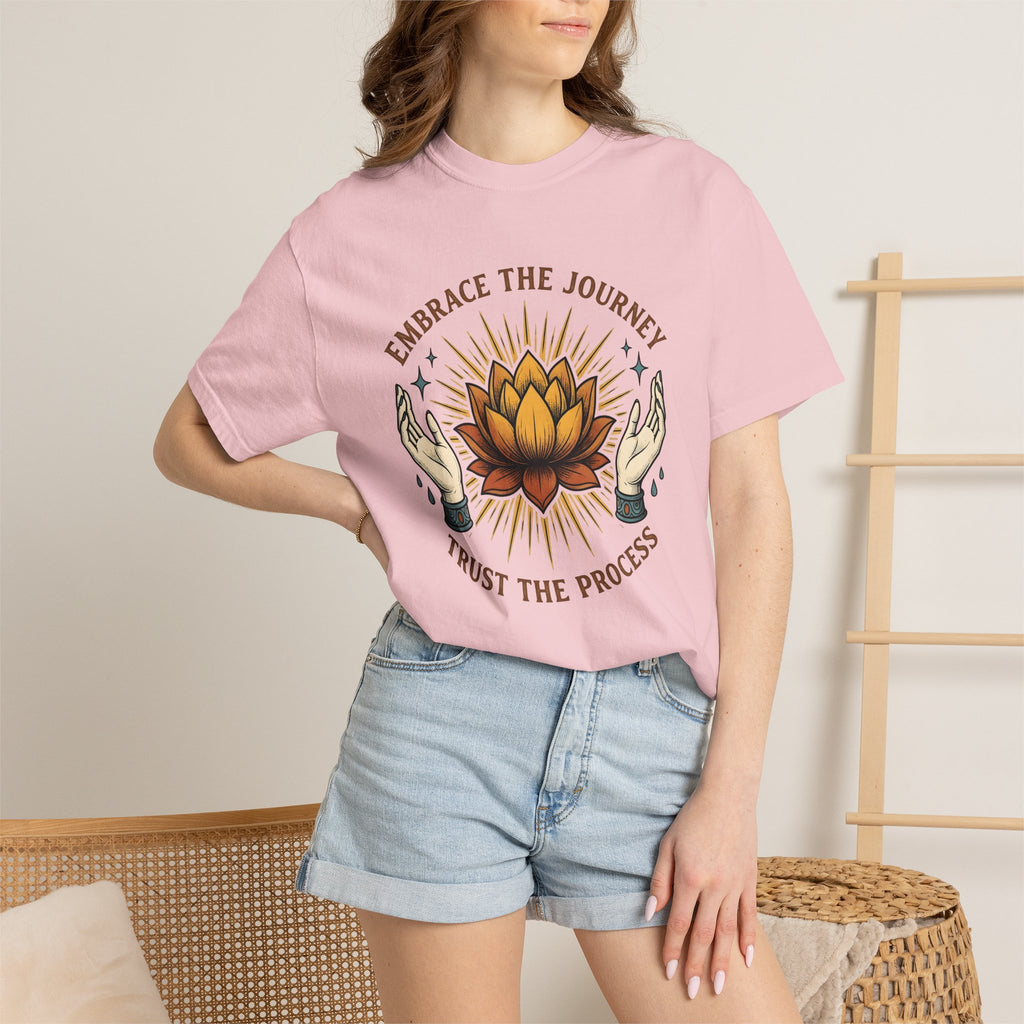 Lotus Bloom Shirt Boho Chic Mindfulness Gift Women Zen Tee Waterlily T-Shirt Hippie Fan Spiritual Tshirt Meditation Graphic Classic Hand