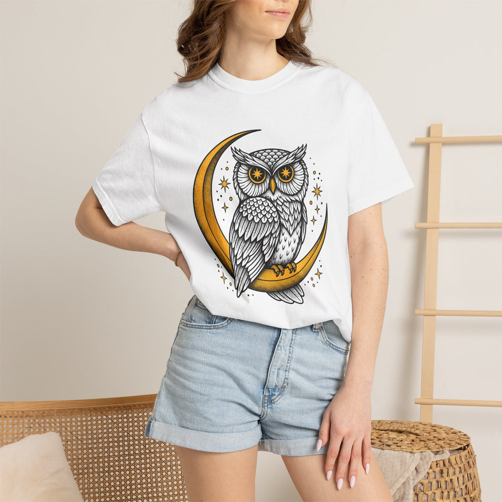 Night Owl Shirt Boho Chic Astrology Gift Women Hippie Tee Owl T-Shirt Bohemian Fan Psychedelic Tshirt Zodiac Graphic Retro Sparkles Tshirt