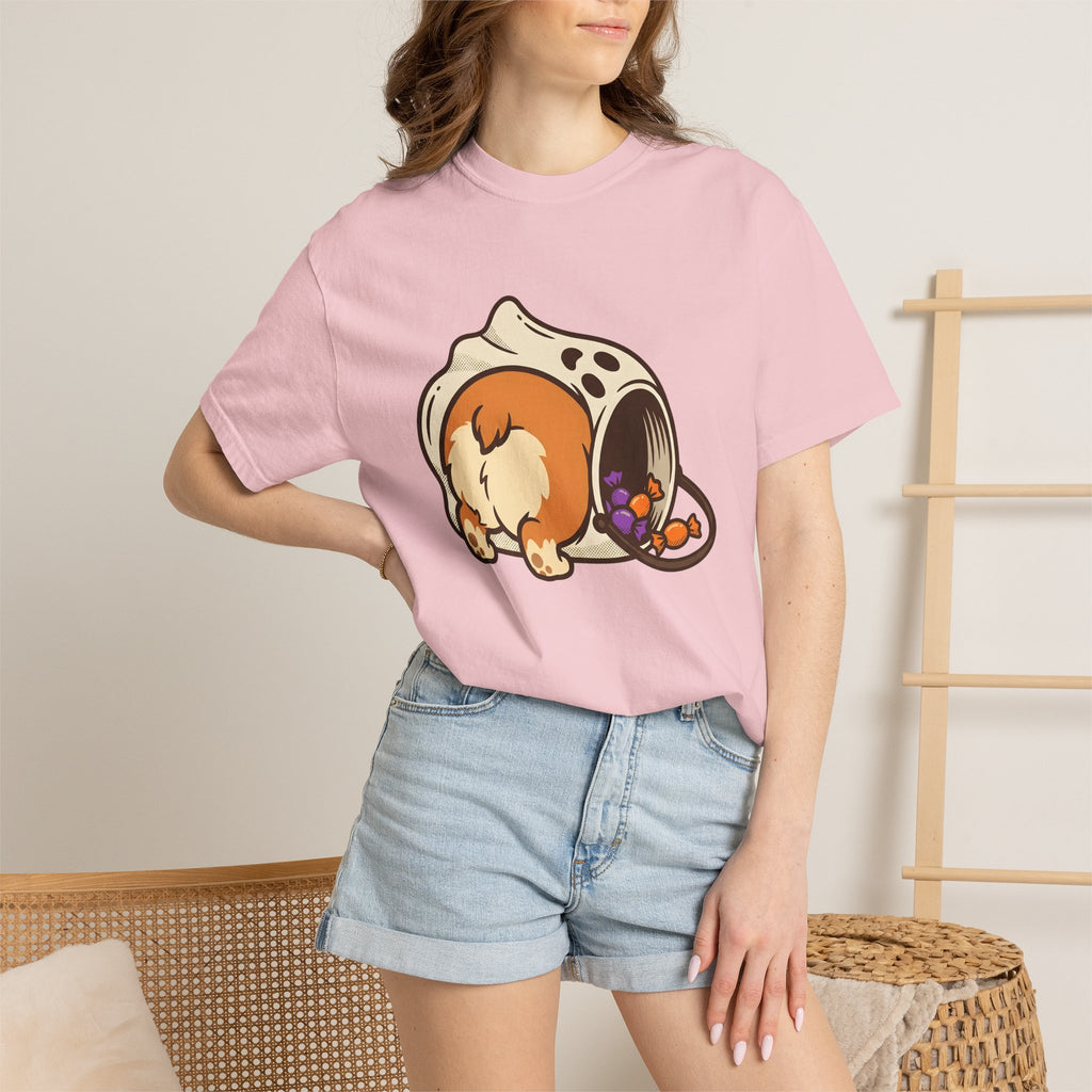 Corgi Dog Shirt Dog Halloween Gift Women Cartoon Tee Puppy T-Shirt Dog Fan Cute Tshirt Spooky Graphic Kawaii Candy Tshirt