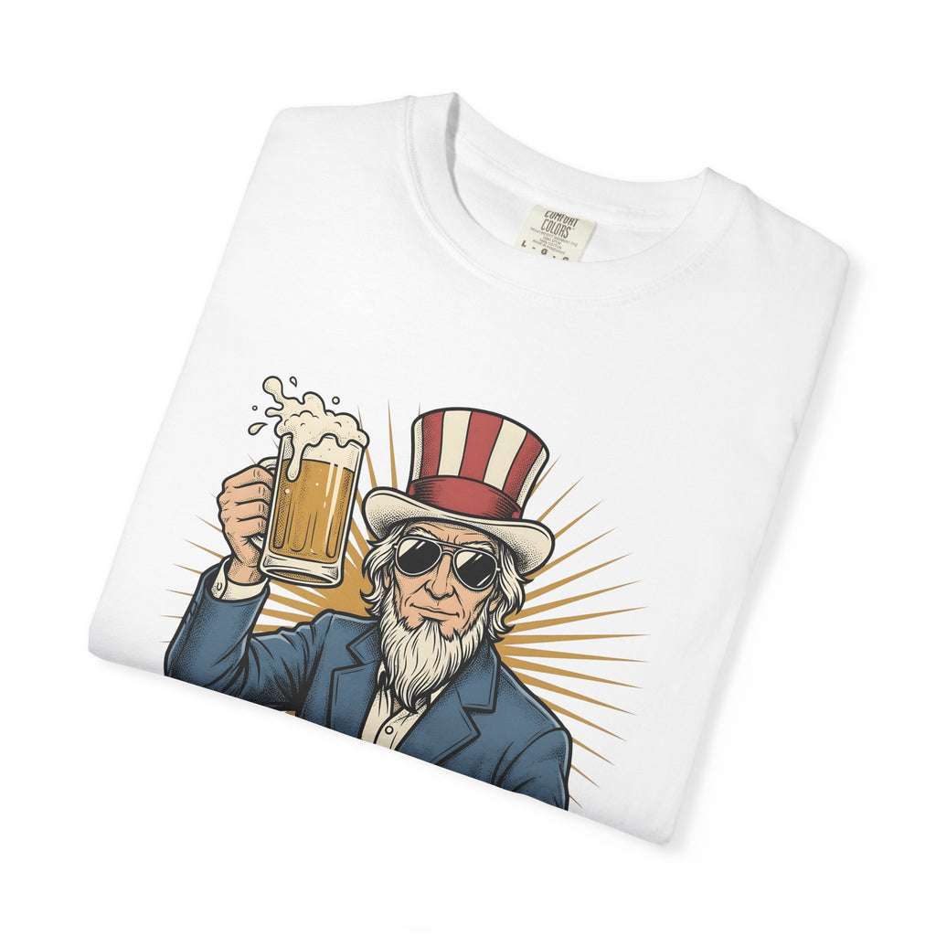 Uncle Sam Beer Shirt 4th Of July Beer Gift Women Vintage Tee Patriotic T-Shirt Beer Fan Patriotic Tshirt Beer Graphic Retro Sunglasses