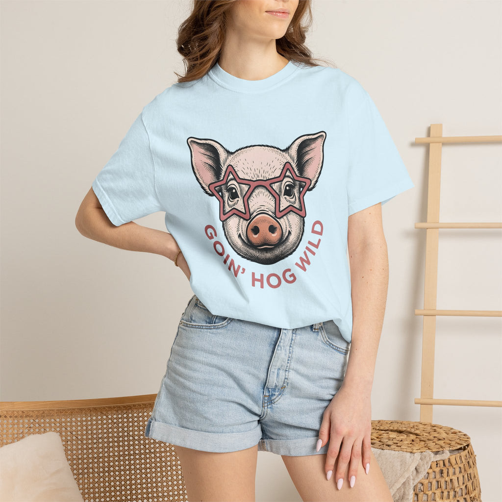 Pig Face Shirt Cowgirl Farm Gift Women Hand Drawn Tee Swine T-Shirt Rodeo Fan Illustrated Tshirt Farmhouse Graphic Vintage Star Glasses