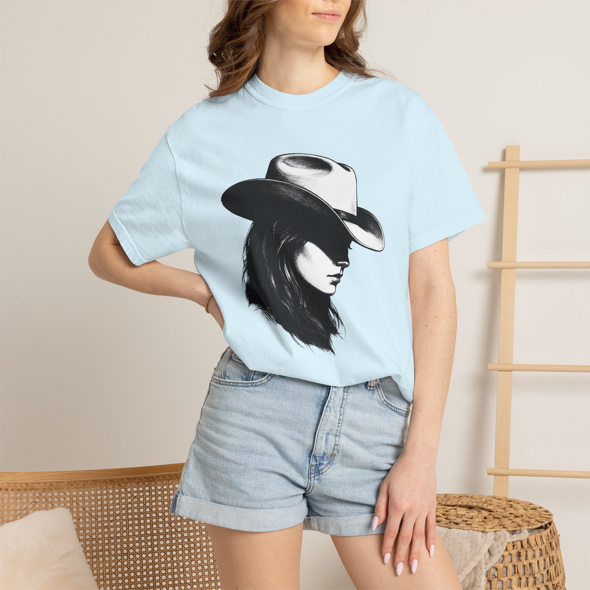 Cowgirl Portrait Shirt Cowgirl Agriculture Gift Women Cartoon Tee Cowgirl T-Shirt Rodeo Fan Western Tshirt Farm Graphic Country Hat Tshirt