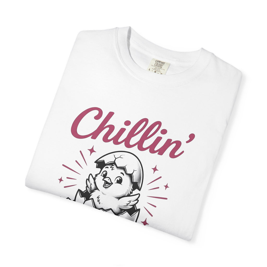 Little Chick Shirt Easter Holiday Gift Women Doodle Tee Chick T-Shirt Easter Fan Easter Egg Tshirt Holiday Graphic Nostalgic Cracked Egg