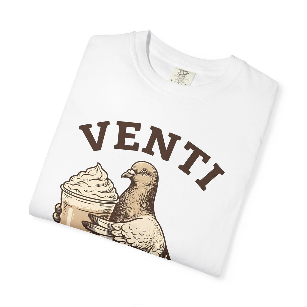 Pigeon Coffee Cup Shirt Coffee Humor Gift Women Vintage Tee Coffee Mug T-Shirt Coffee Fan Retro Tshirt Funny Graphic Hand Drawn Whipped