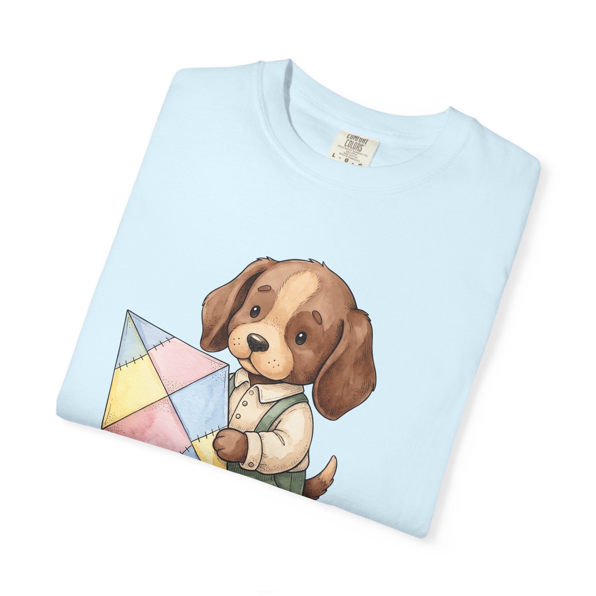 Puppy Kite Shirt Easter Animal Gift Women Cute Tee Dog Kite T-Shirt Spring Fan Kawaii Tshirt Creature Graphic Watercolor Pastel Kite Tshirt