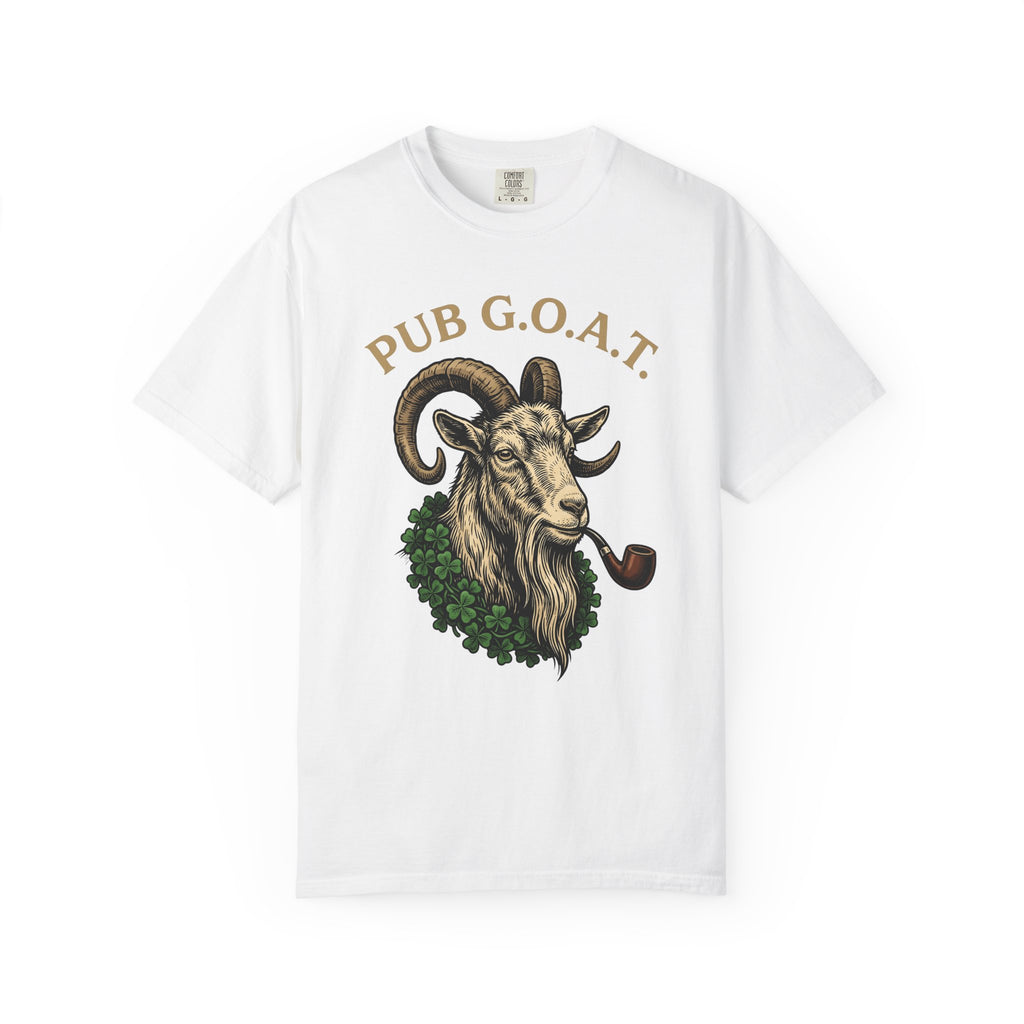 Goat Smoking Cigar Shirt St Patrick's Day Tavern Gift Women Retro Tee Billy Goat T-Shirt Irish Fan Vintage Tshirt Pub Graphic Sketch Clover