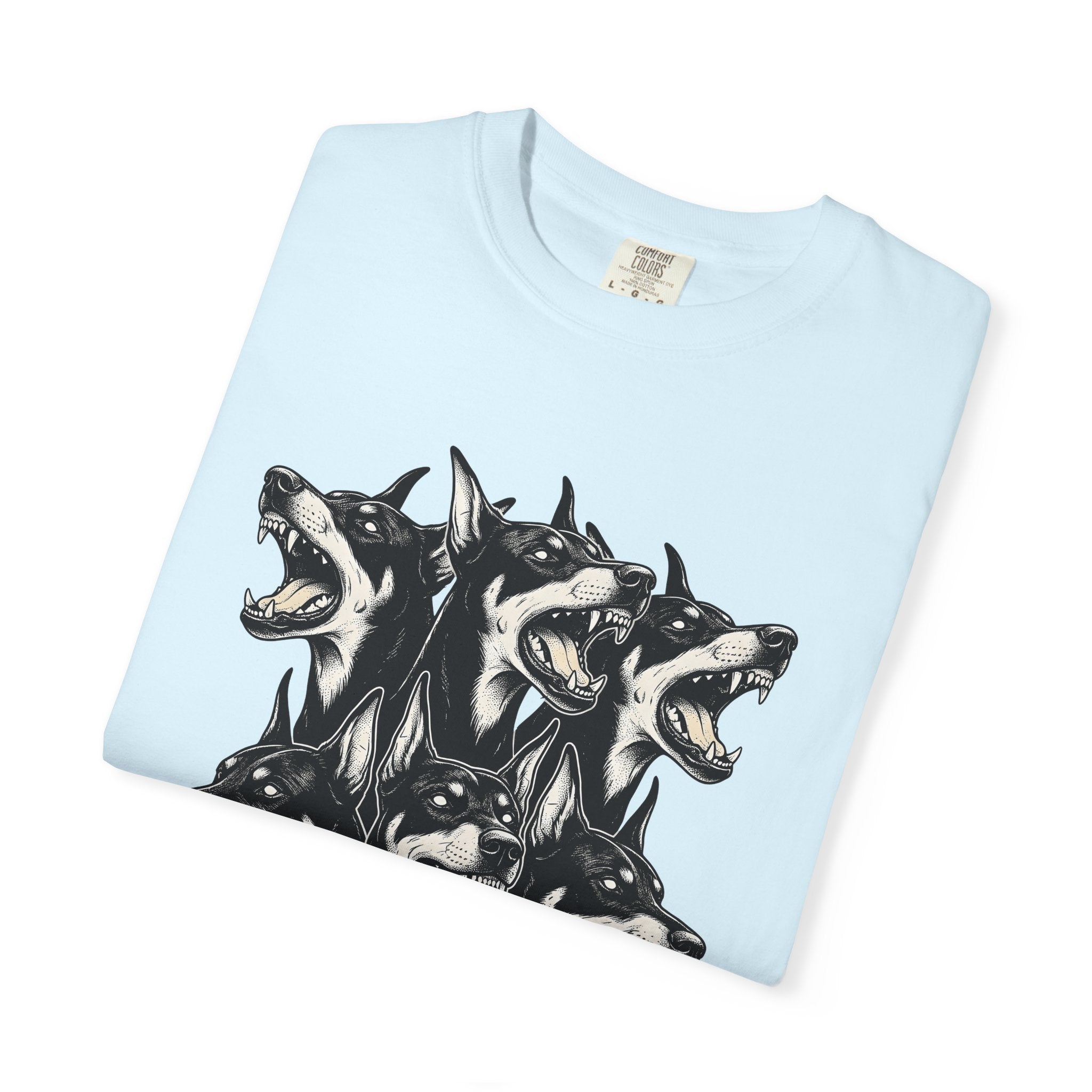Doberman Puppy Shirt Dog Goth Gift Women Old School Tee Dobermann T-Shirt Dog Fan Vintage Tshirt Dark Graphic Retro Teeth Tshirt