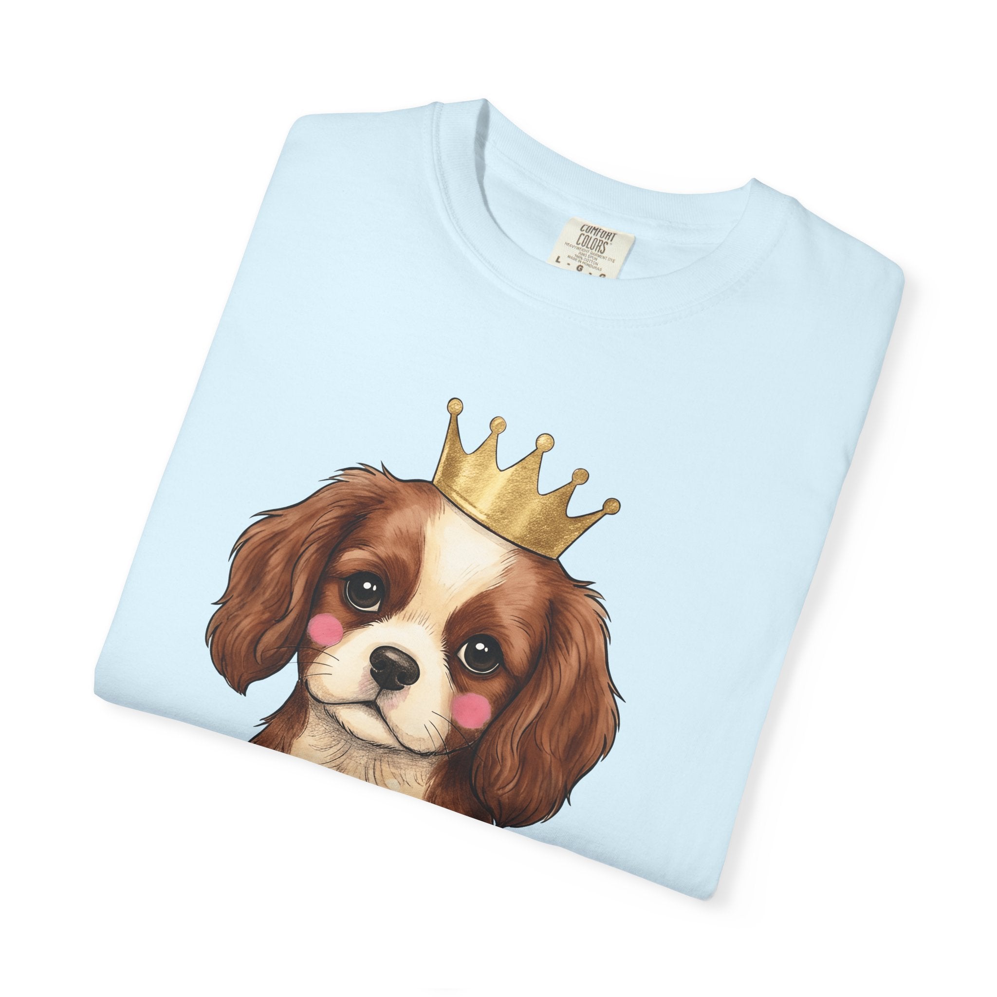 Adorable Puppy Shirt Animals Royalty Gift Women Sketch Tee Puppy T-Shirt Pet Fan Dog Tshirt King Graphic Cartoon Tiara Tshirt