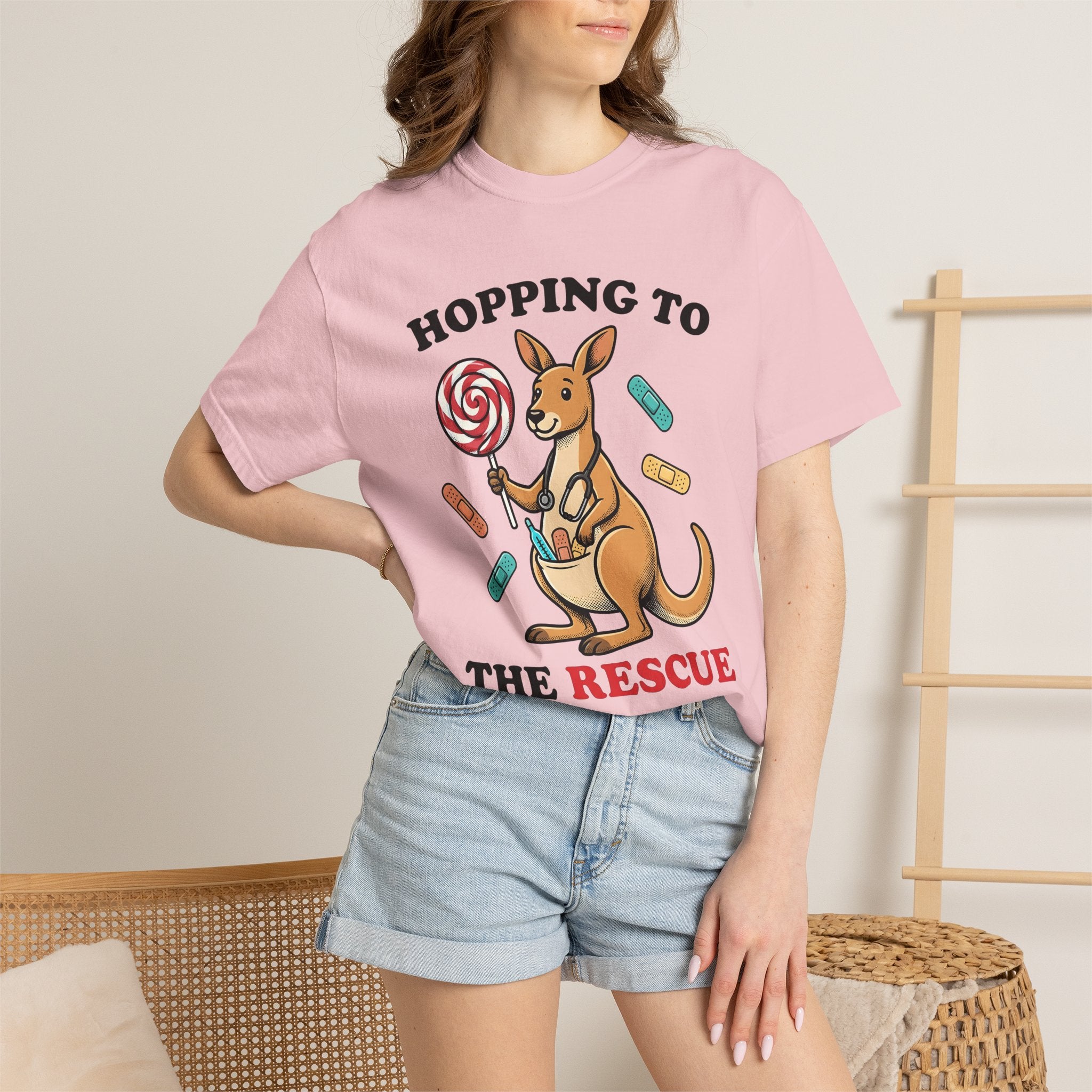 Kangaroo Nurse Shirt Nurses Wildlife Gift Women Comic Tee Roo T-Shirt Nursing Enthusiast Cartoon Tshirt Animal Graphic Vintage Stethoscope