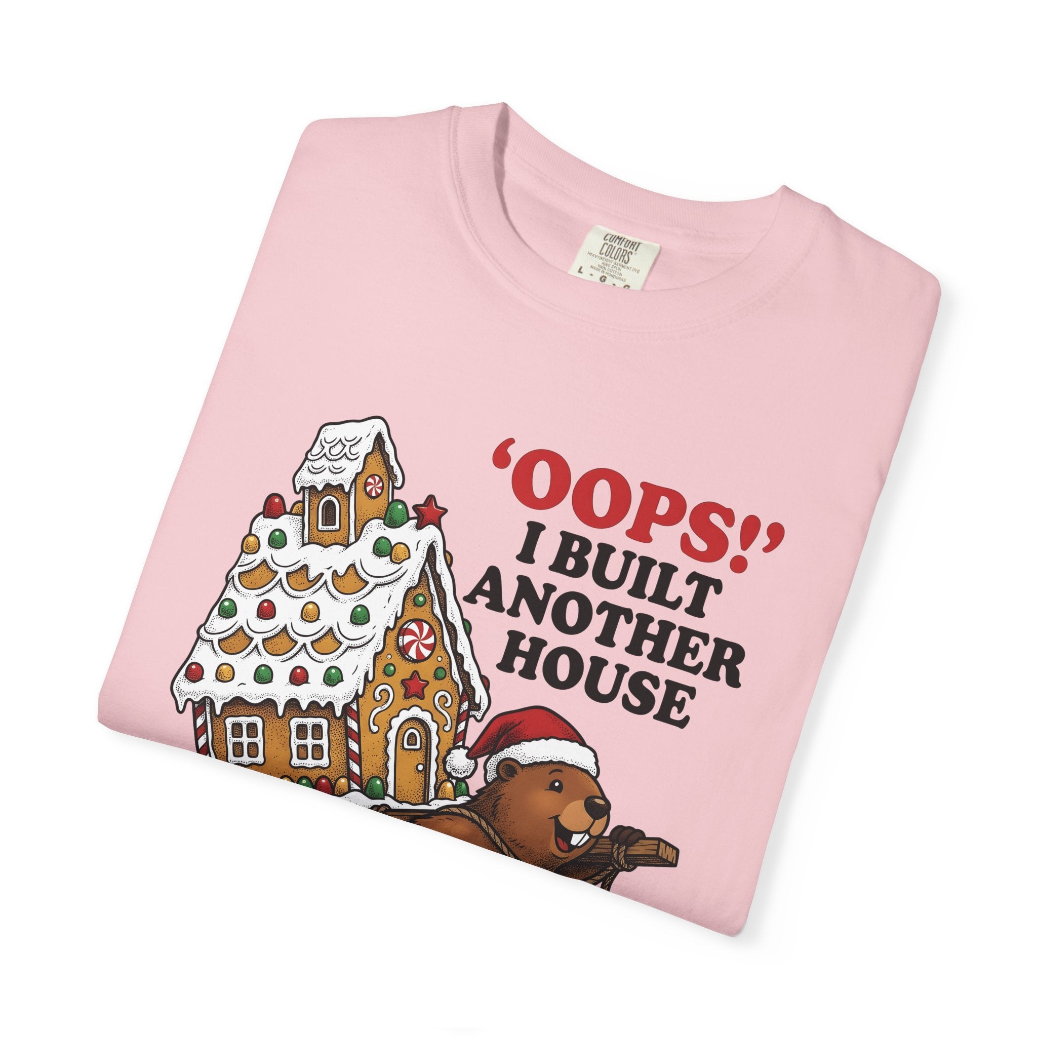 Beaver Gingerbread Cabin Shirt Christmas Pets Gift Women Animated Tee Gingerbread House T-Shirt Xmas Fan Cartoon Tshirt Animal Graphic