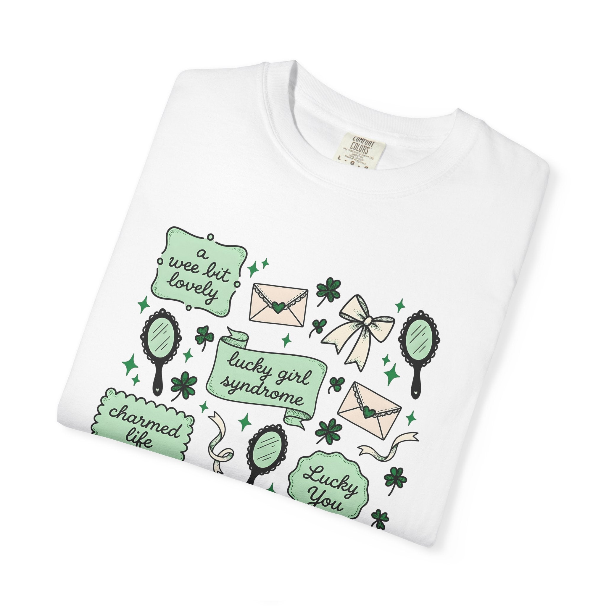 Shamrock Art Shirt St Patrick's Day Prosperity Gift Women Line Art Tee Clover T-Shirt St Patricks Fan Illustration Graphic Antique Bow Tie