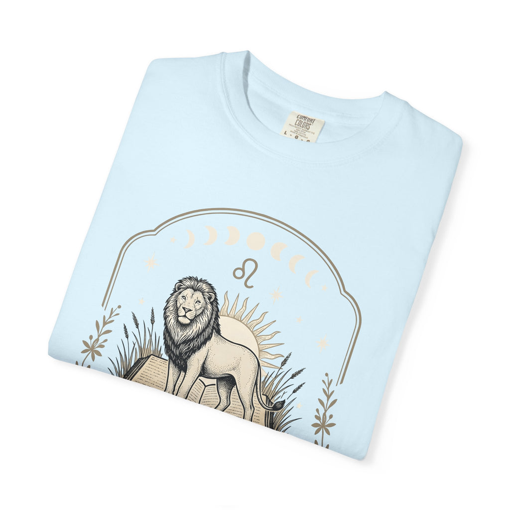 Lion Journal Shirt Boho Chic Horoscope Gift Women Celestial Tee Diary T-Shirt Bohemian Enthusiast Astrology Tshirt Astrology Graphic Retro