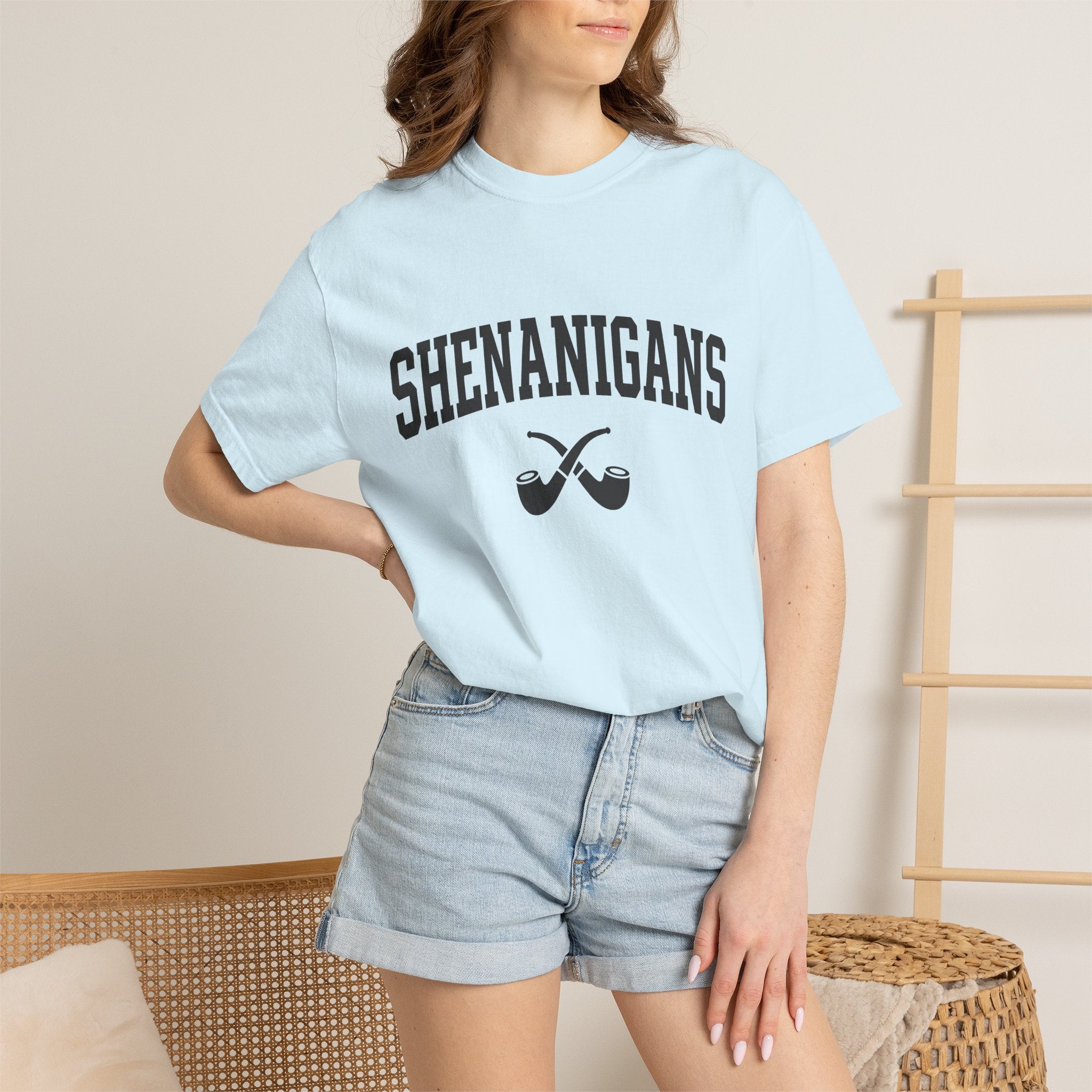 Smoking Pipe Shirt St Patrick's Day Joke Gift Women Heavy Tee Hookah T-Shirt Shamrock Fan Grunge Tshirt Pun Graphic Classic Crossed Tobacco