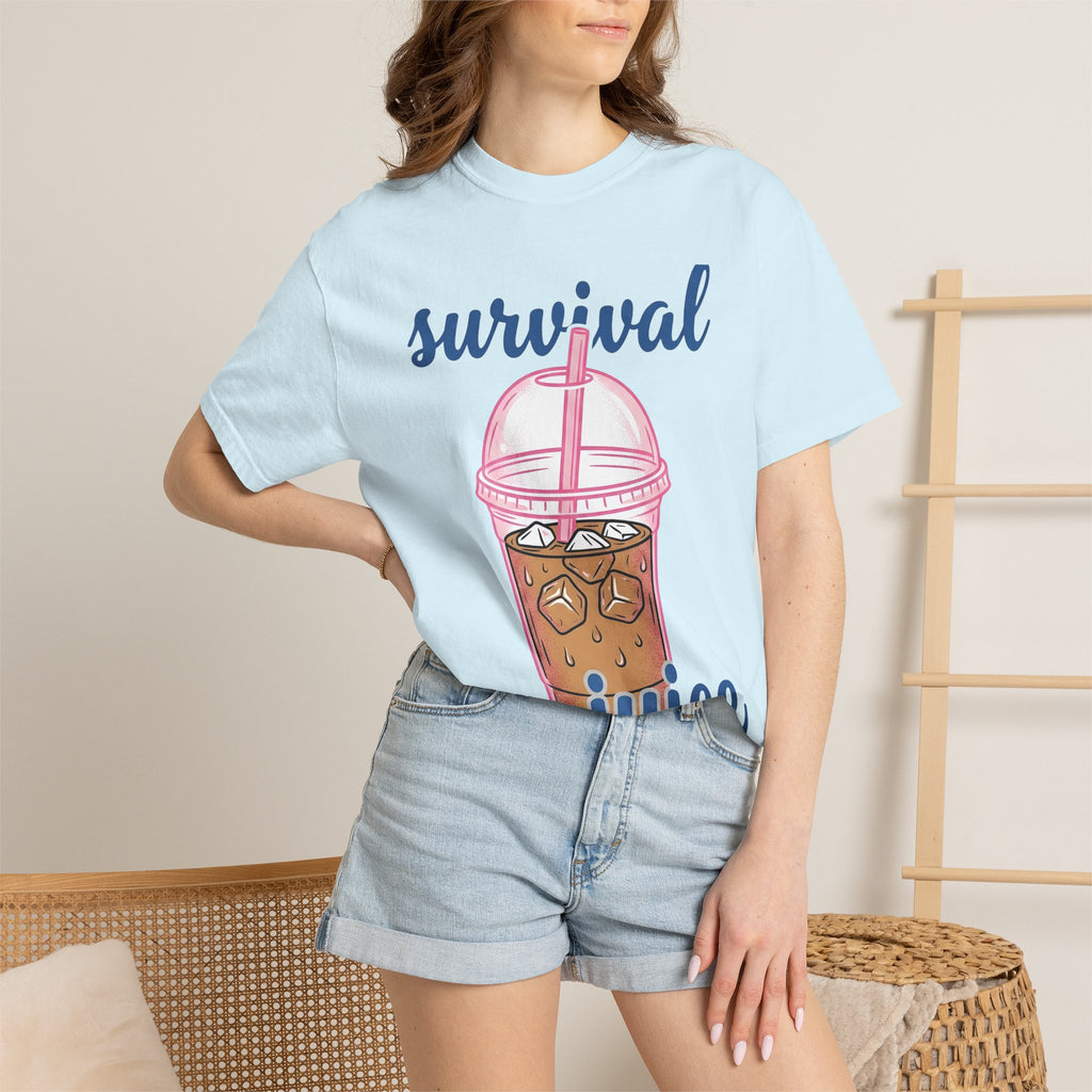 Iced Coffee Cup Shirt Coffee Humor Gift Women Cartoon Tee Coffee Mug T-Shirt Coffee Fan Comic Graphic Tshirt Retro Ice Cubes Tshirt
