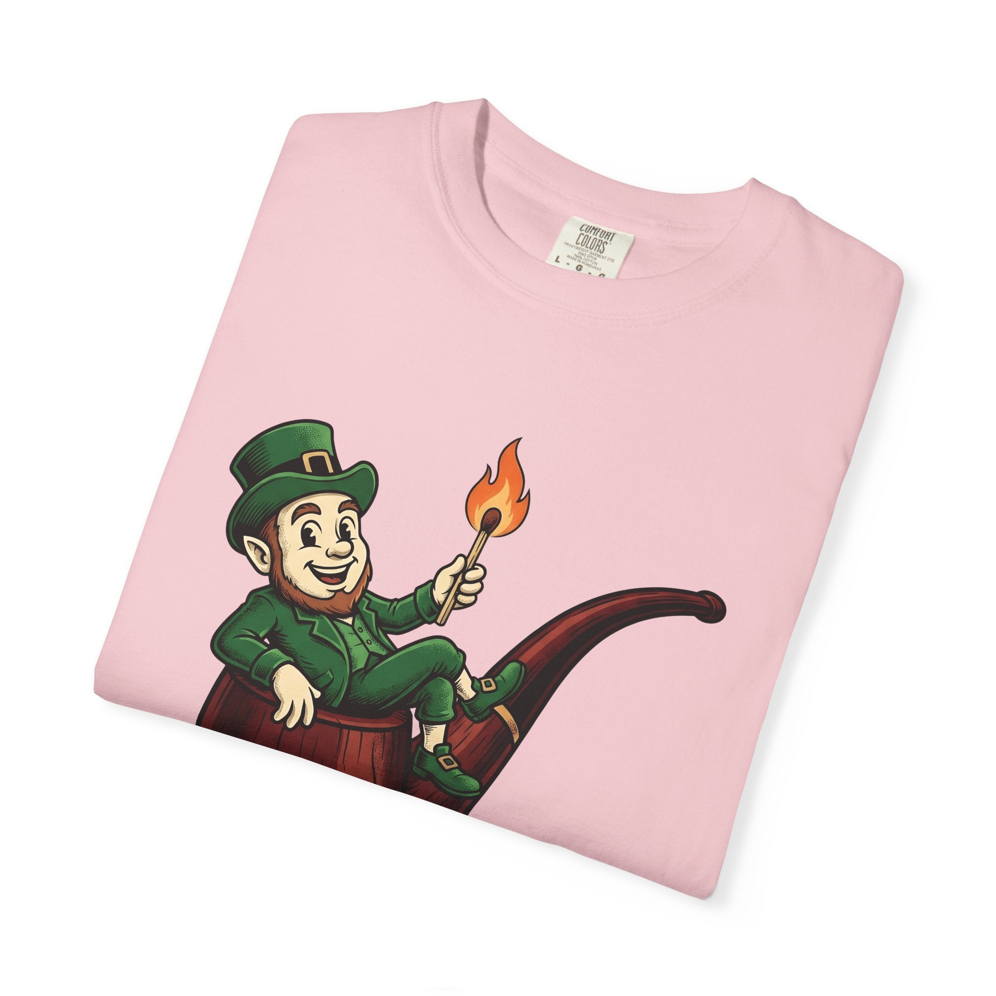 Leprechaun Pipe Shirt St Patrick's Day Irish Gift Women Cartoon Tee Smoking Pipe T-Shirt Shamrock Fan Cartoonish Tshirt Celtic Graphic