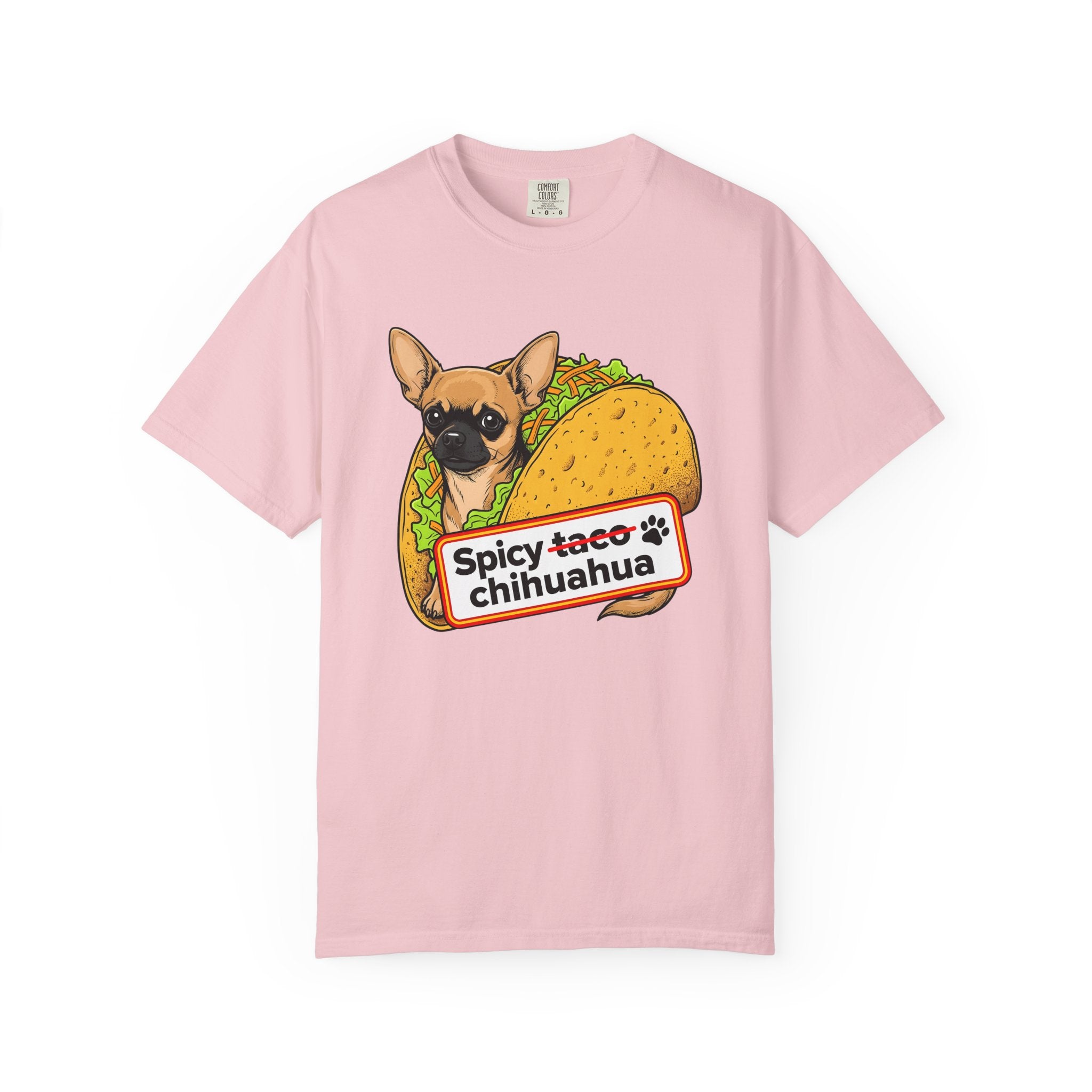 Chihuahua Taco Shirt Dog Treats Gift Women Animated Tee Taco T-Shirt Dog Fan Cartoon Tshirt Snack Graphic Bright Cheese Slice Tshirt