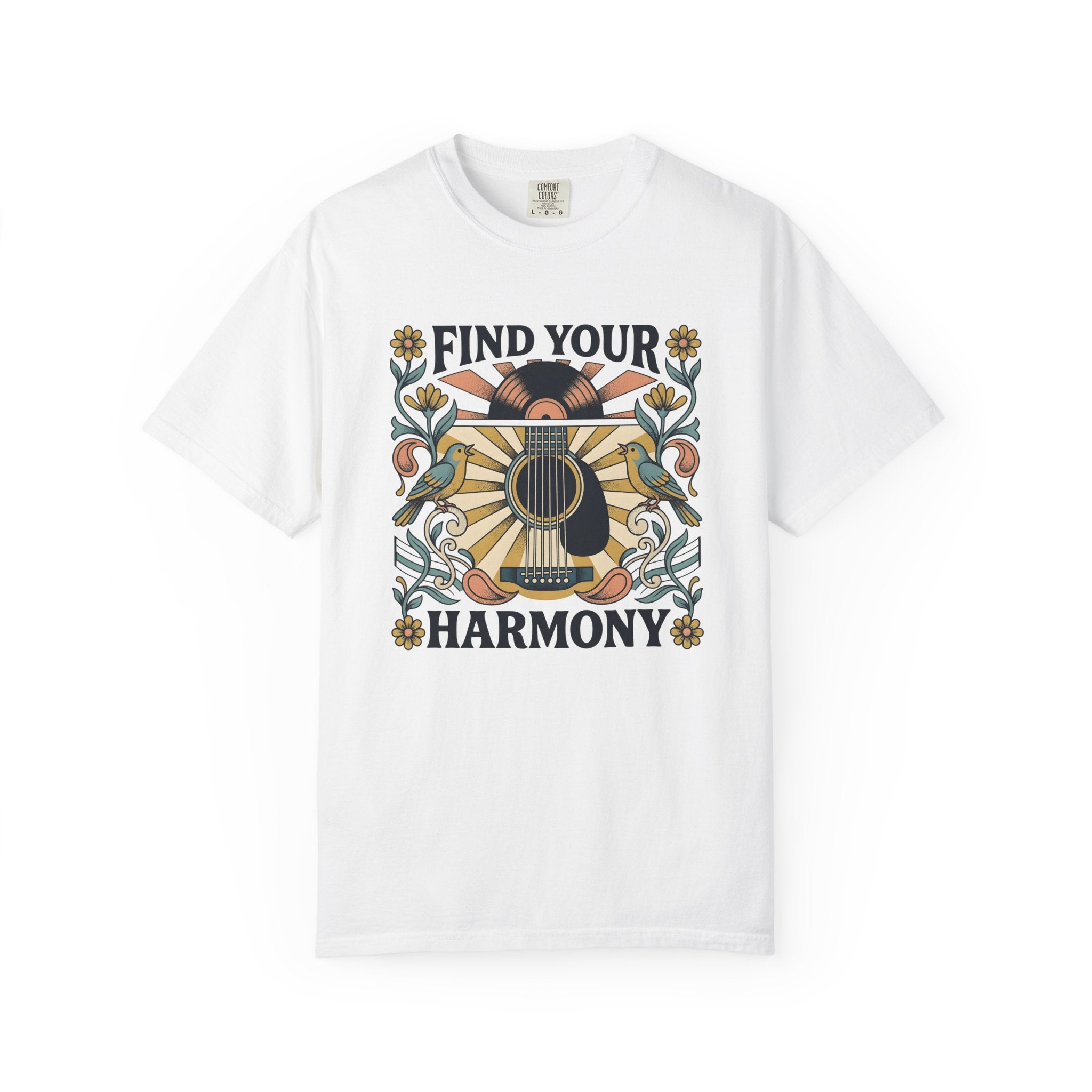 Acoustic Flower Birds Shirt Cottagecore Sound Gift Women Tribal Tee Floral T-Shirt Homebody Fan Ethnic Tshirt Audio Graphic Retro Music Disc