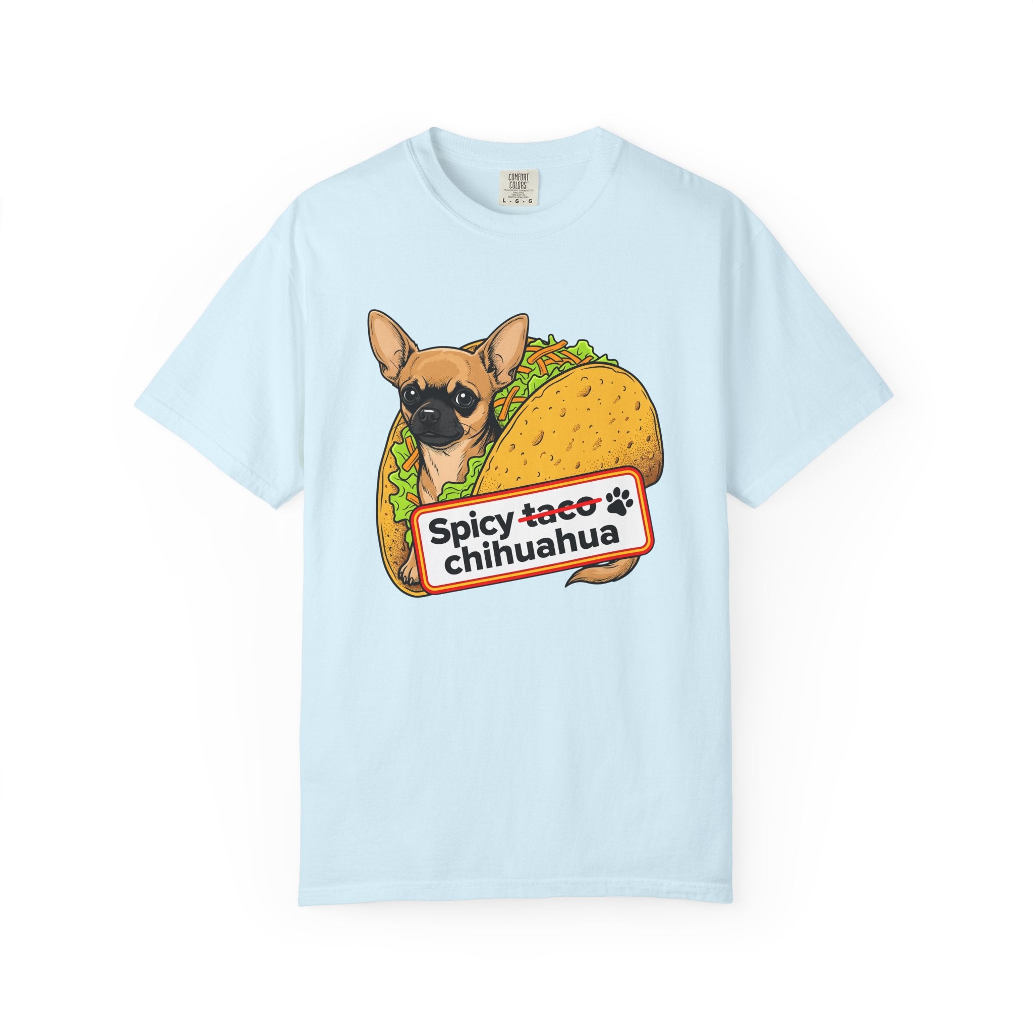 Chihuahua Taco Shirt Dog Treats Gift Women Animated Tee Taco T-Shirt Dog Fan Cartoon Tshirt Snack Graphic Bright Cheese Slice Tshirt