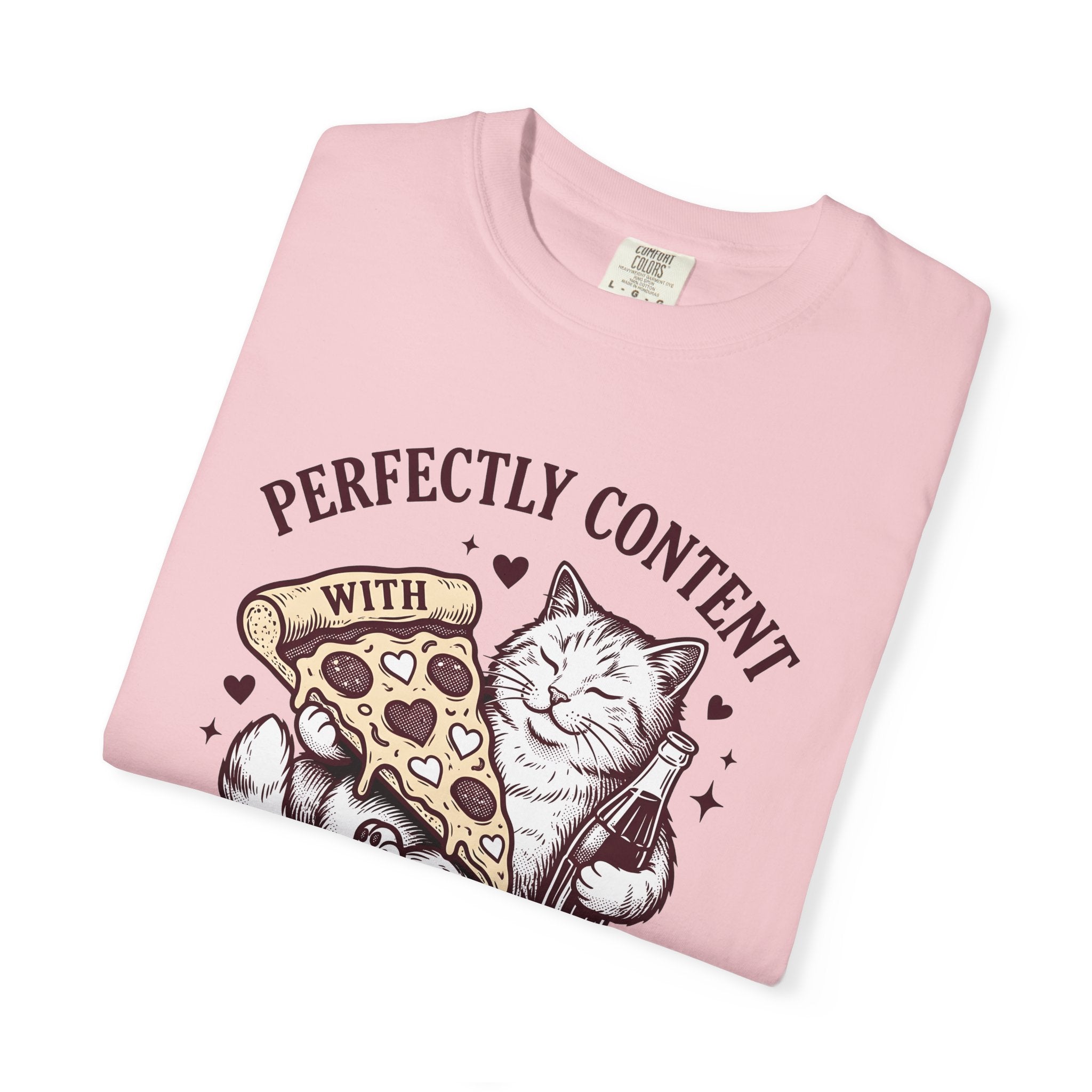 Cat Slice Shirt Cat Meal Gift Women Classic Tee Kitty T-Shirt Cat Fan Vintage Tshirt Food Graphic Sketch Soft Drink Bottle Tshirt