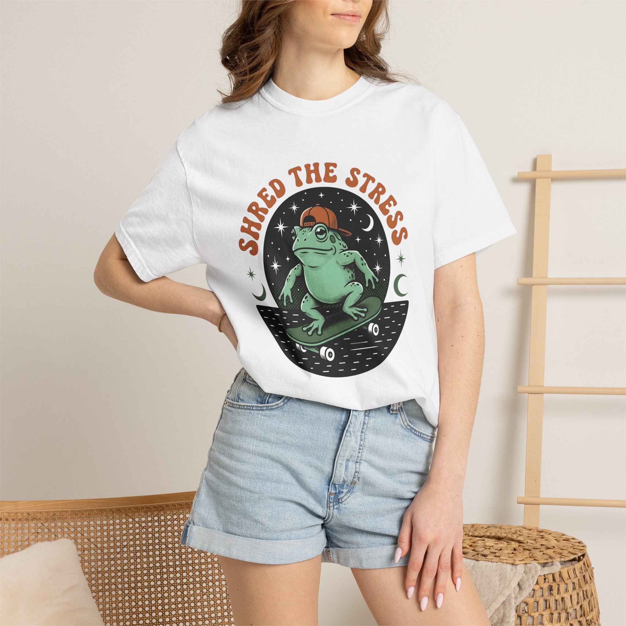 Frog Skateboard Shirt Sports Animal Gift Women Vintage Tee Skateboarder T-Shirt Athlete Fan Retro Graphic Tshirt Retro Stars Tshirt