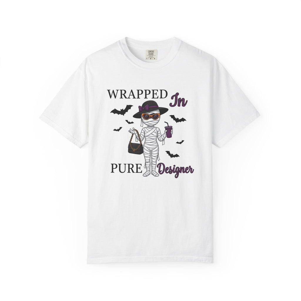 Mummy Style Shirt Halloween Clothing Gift Women Comic Tee Wrap T-Shirt Horror Fan Cartoon Tshirt Apparel Graphic Vintage Flying Bats Tshirt