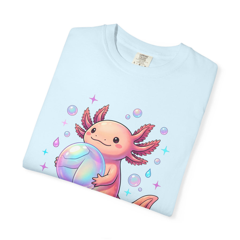 Axolotl Shirt Animals Cute Gift Women Kawaii Tee Mexican Salamander T-Shirt Pet Fan Cute Graphic Tshirt Pastel Bubbles Tshirt