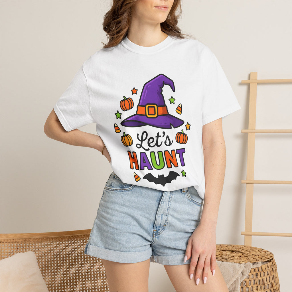 Wizard Hat Shirt Halloween Scary Gift Women Comic Tee Pointy Hat T-Shirt Horror Fan Spooky Graphic Tshirt Vintage Jack O Lantern Tshirt